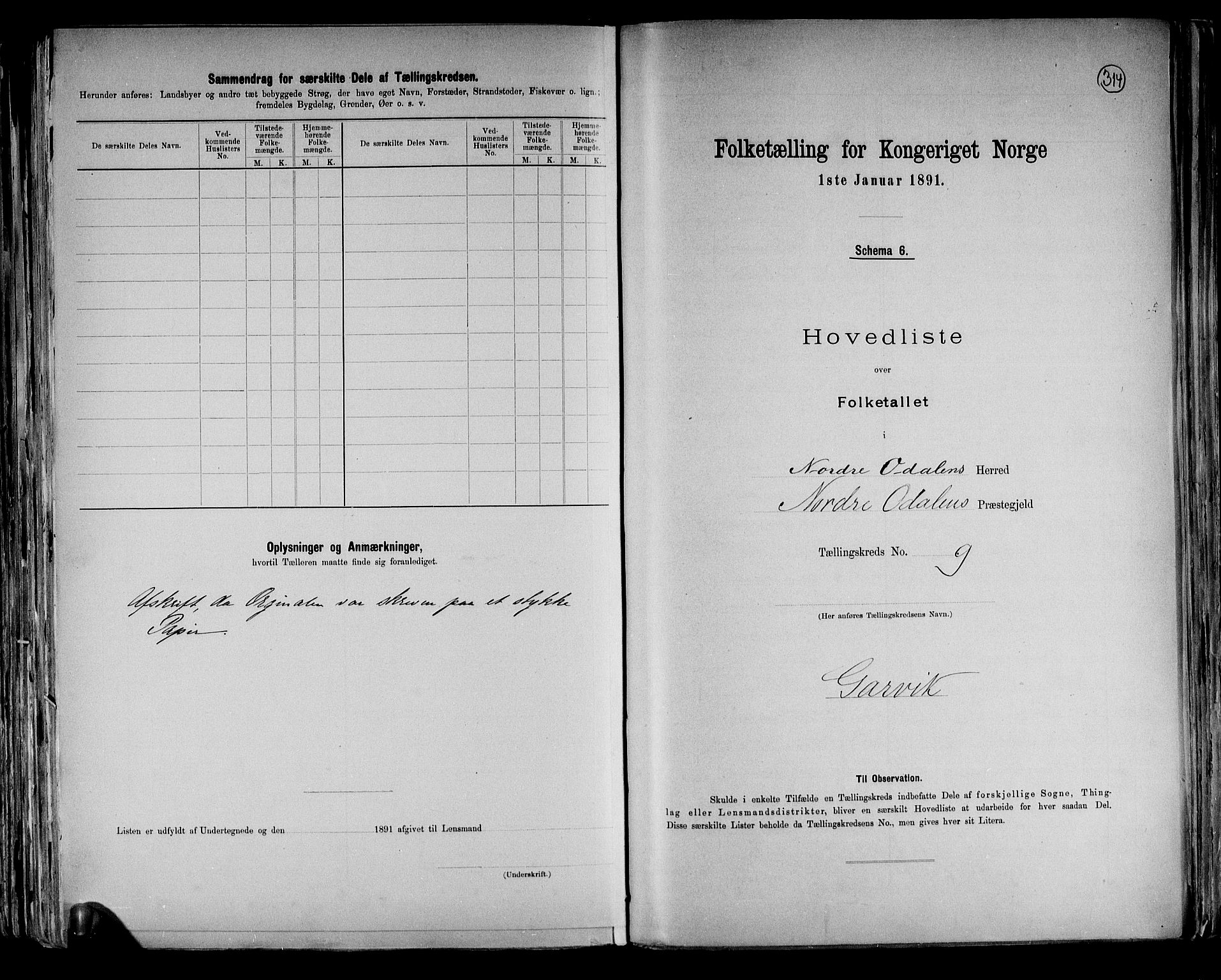 RA, 1891 census for 0418 Nord-Odal, 1891, p. 27