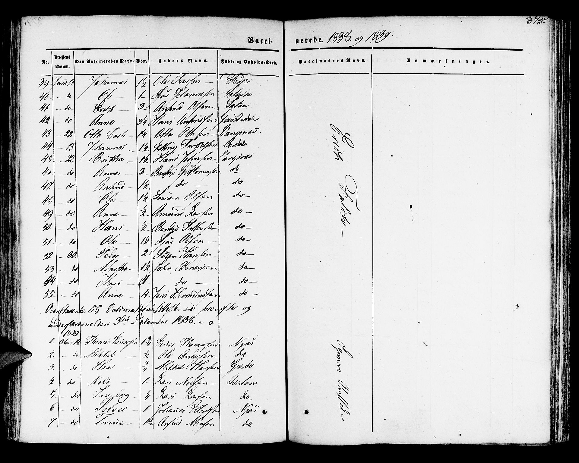 Leikanger sokneprestembete, AV/SAB-A-81001/H/Haa/Haaa/L0007: Parish register (official) no. A 7, 1838-1851, p. 375