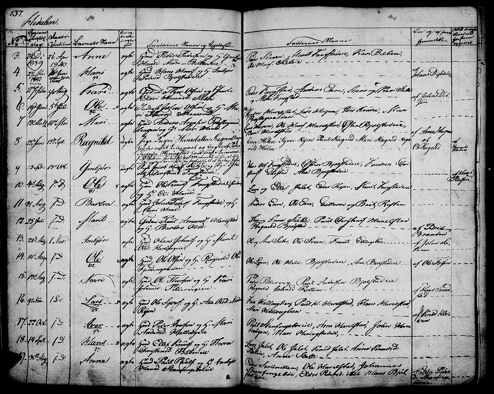 Vågå prestekontor, AV/SAH-PREST-076/H/Ha/Haa/L0004: Parish register (official) no. 4 /2, 1834-1842, p. 137