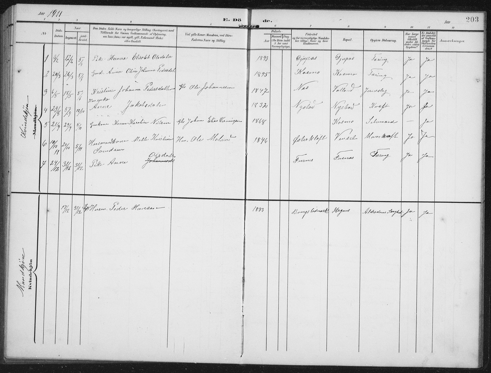 Ministerialprotokoller, klokkerbøker og fødselsregistre - Nordland, AV/SAT-A-1459/851/L0726: Parish register (copy) no. 851C01, 1902-1924, p. 203