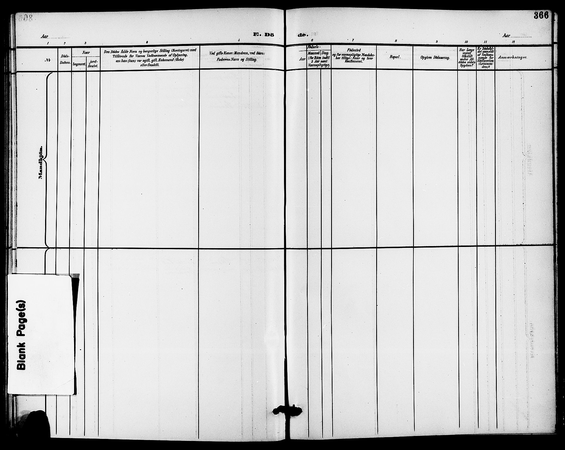 Skien kirkebøker, SAKO/A-302/G/Ga/L0008: Parish register (copy) no. 8, 1900-1910, p. 366