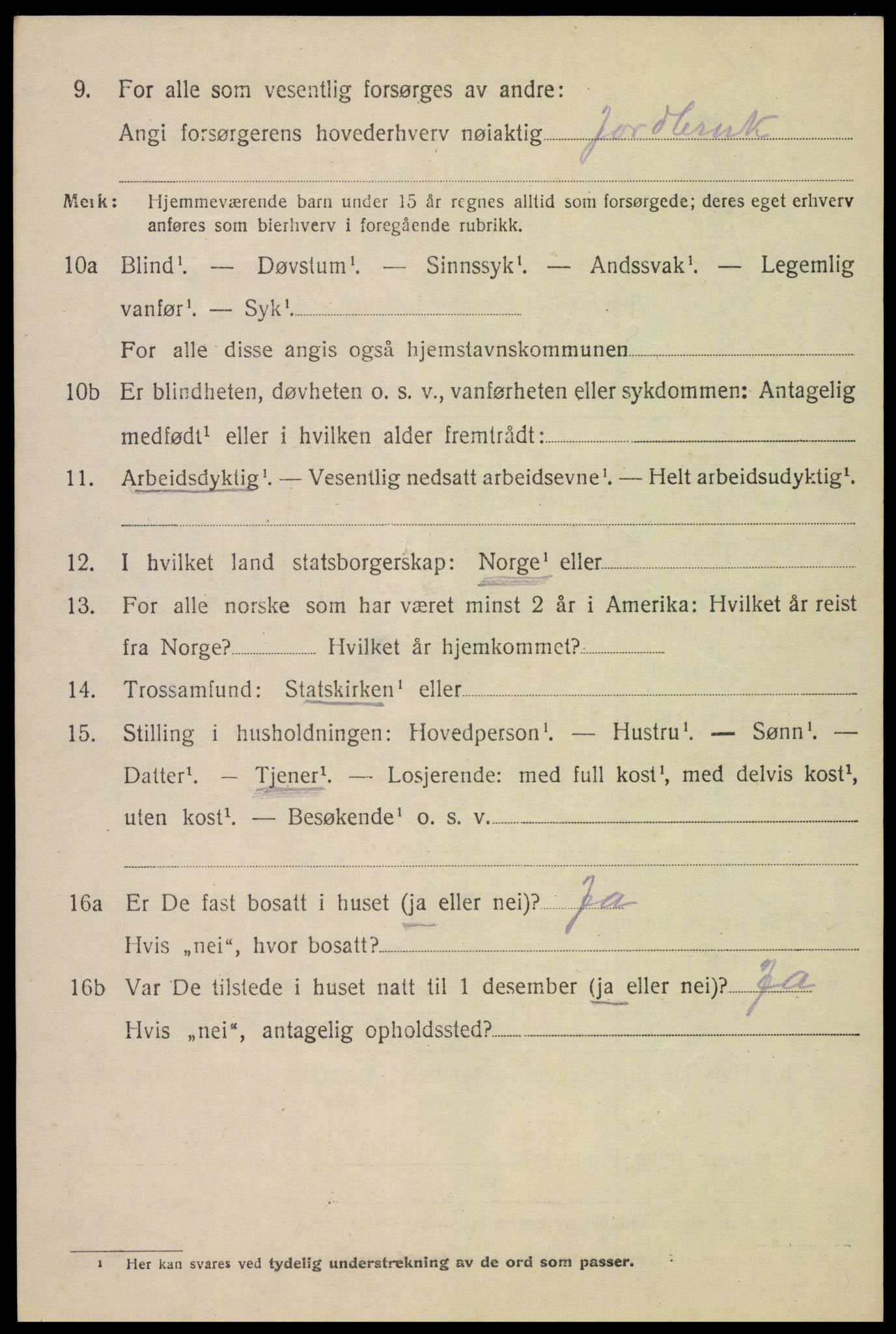 SAH, 1920 census for Sør-Fron, 1920, p. 1910