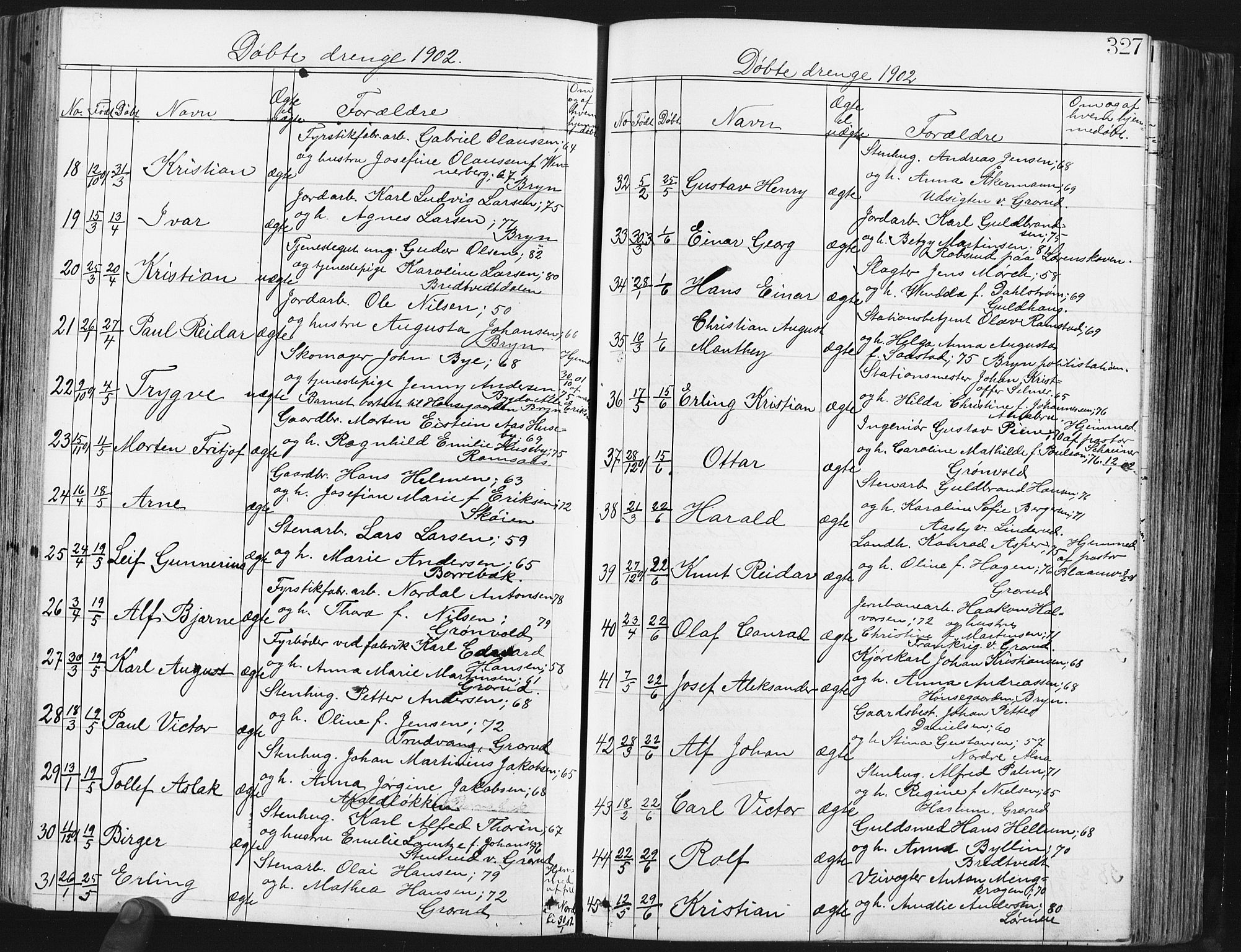 Østre Aker prestekontor Kirkebøker, SAO/A-10840/G/Ga/L0003: Parish register (copy) no. I 3, 1868-1913, p. 327