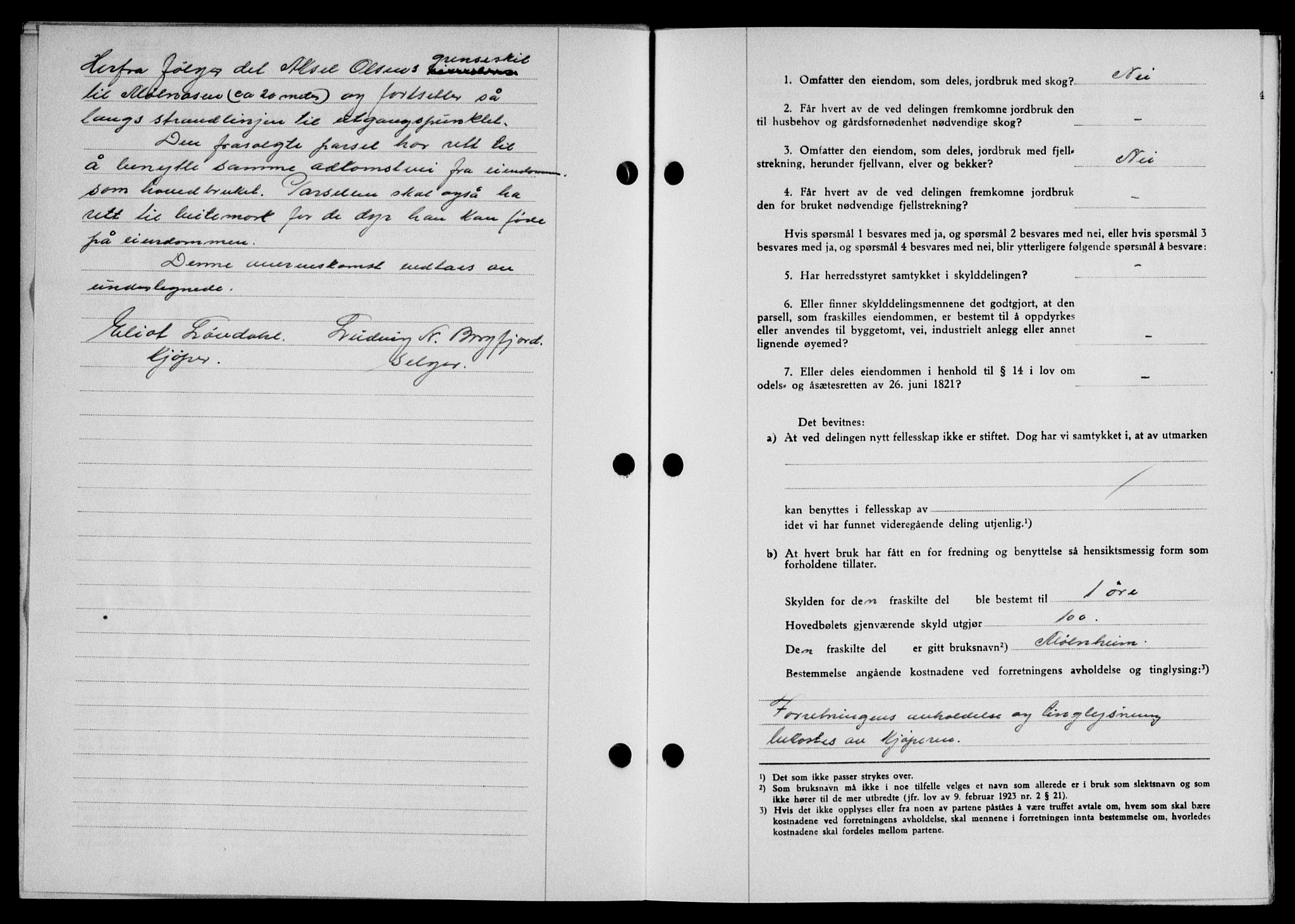 Lofoten sorenskriveri, SAT/A-0017/1/2/2C/L0012a: Mortgage book no. 12a, 1943-1944, Diary no: : 702/1944