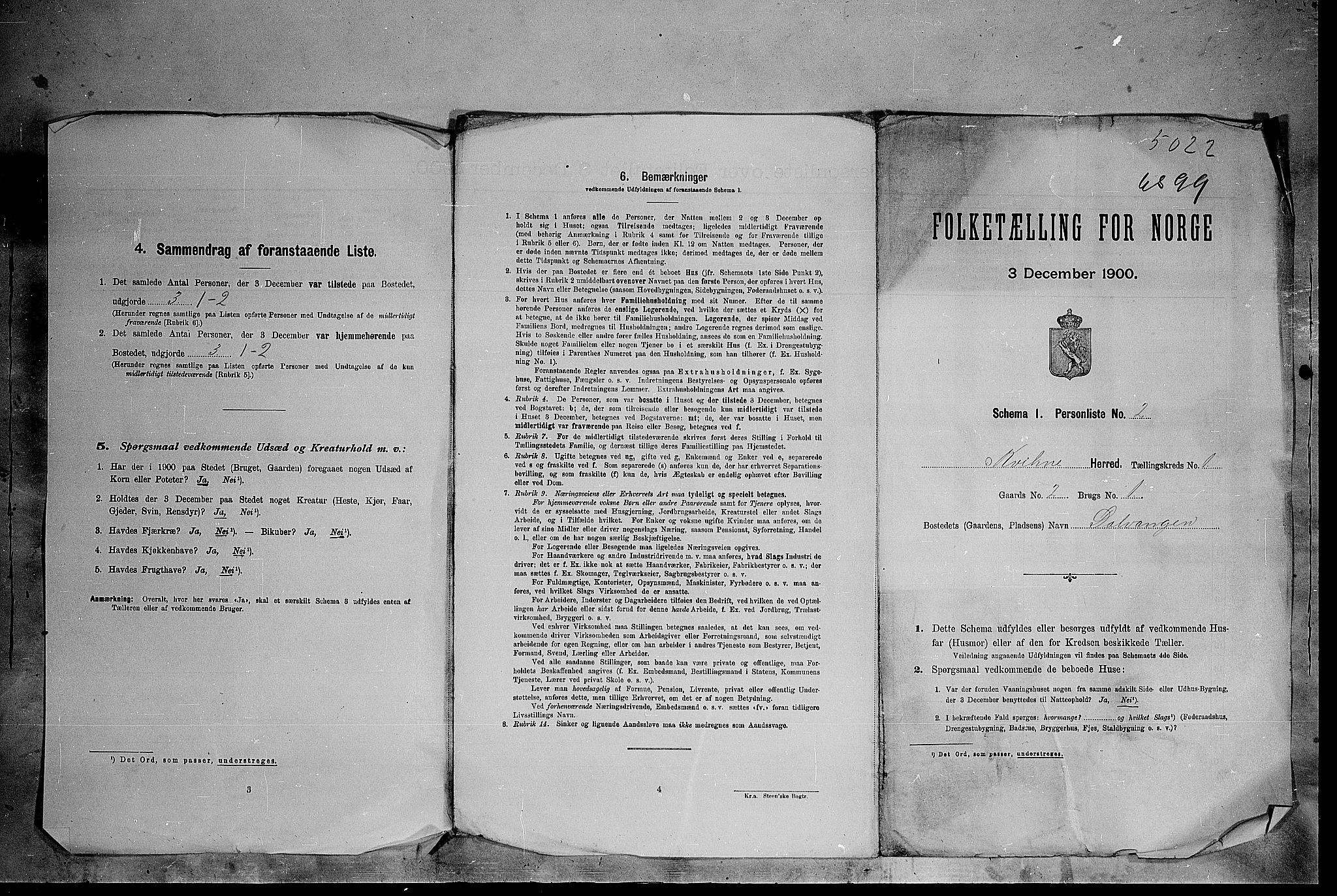 SAH, 1900 census for Kvikne, 1900, p. 29