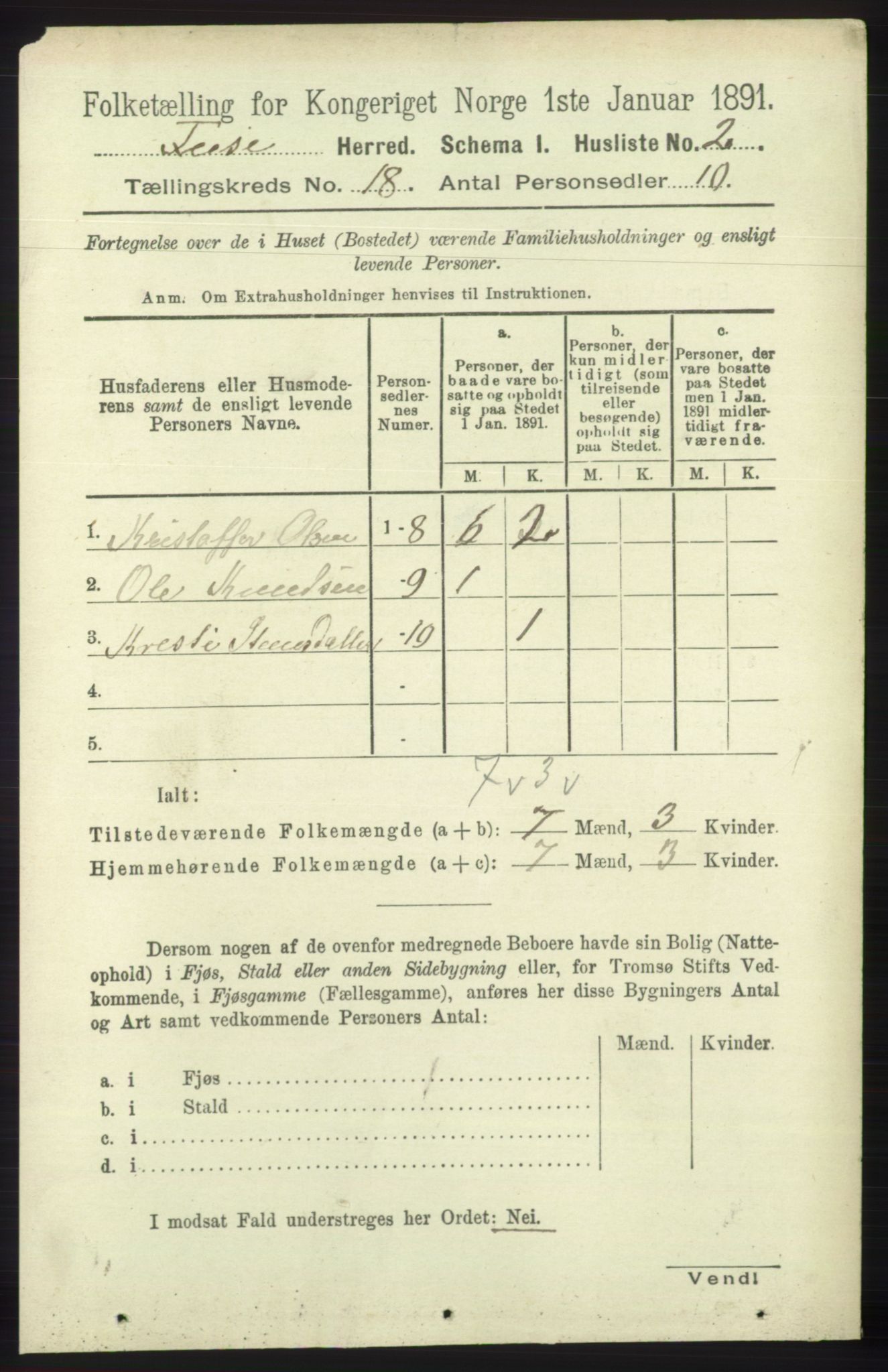 RA, 1891 census for 1241 Fusa, 1891, p. 4094