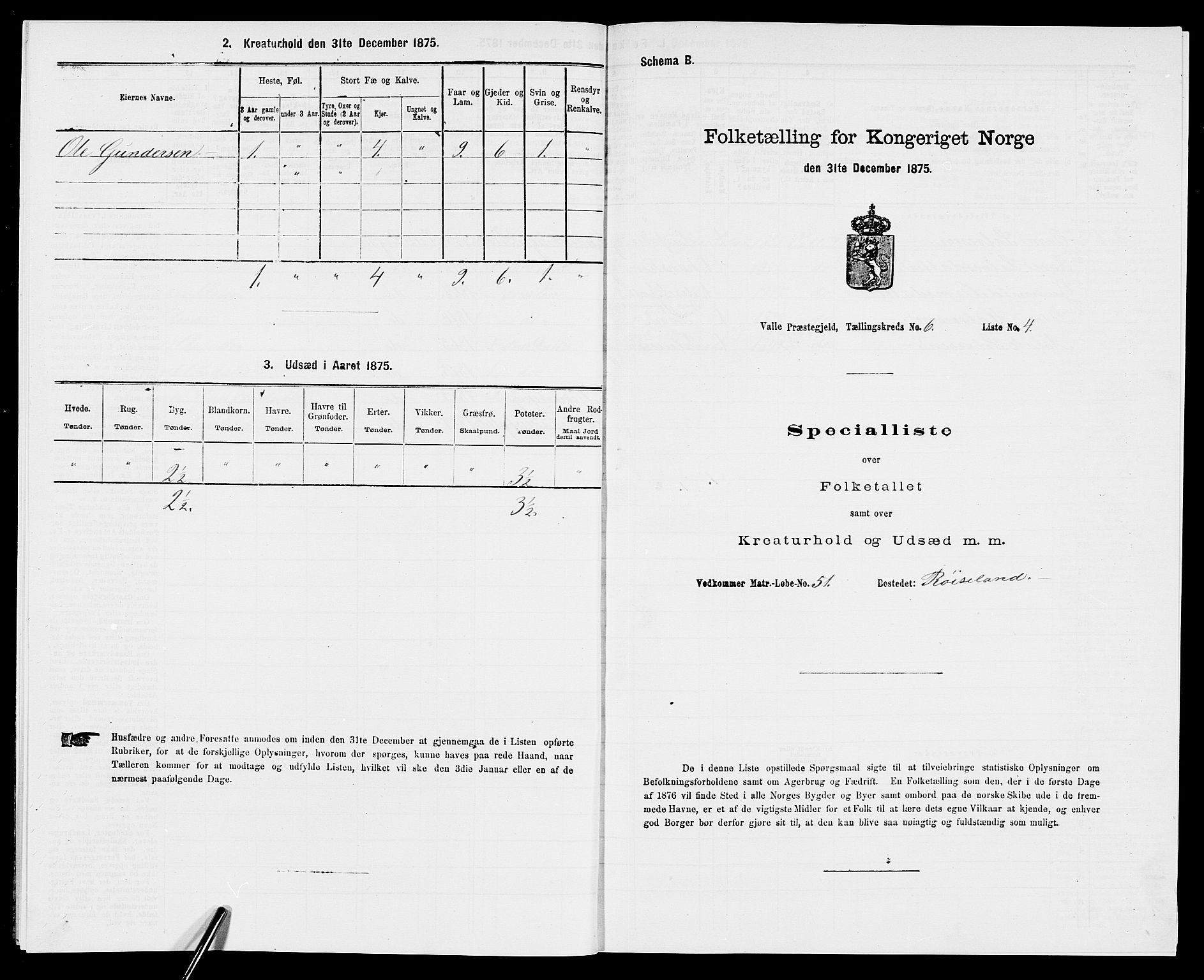 SAK, 1875 census for 0940P Valle, 1875, p. 561