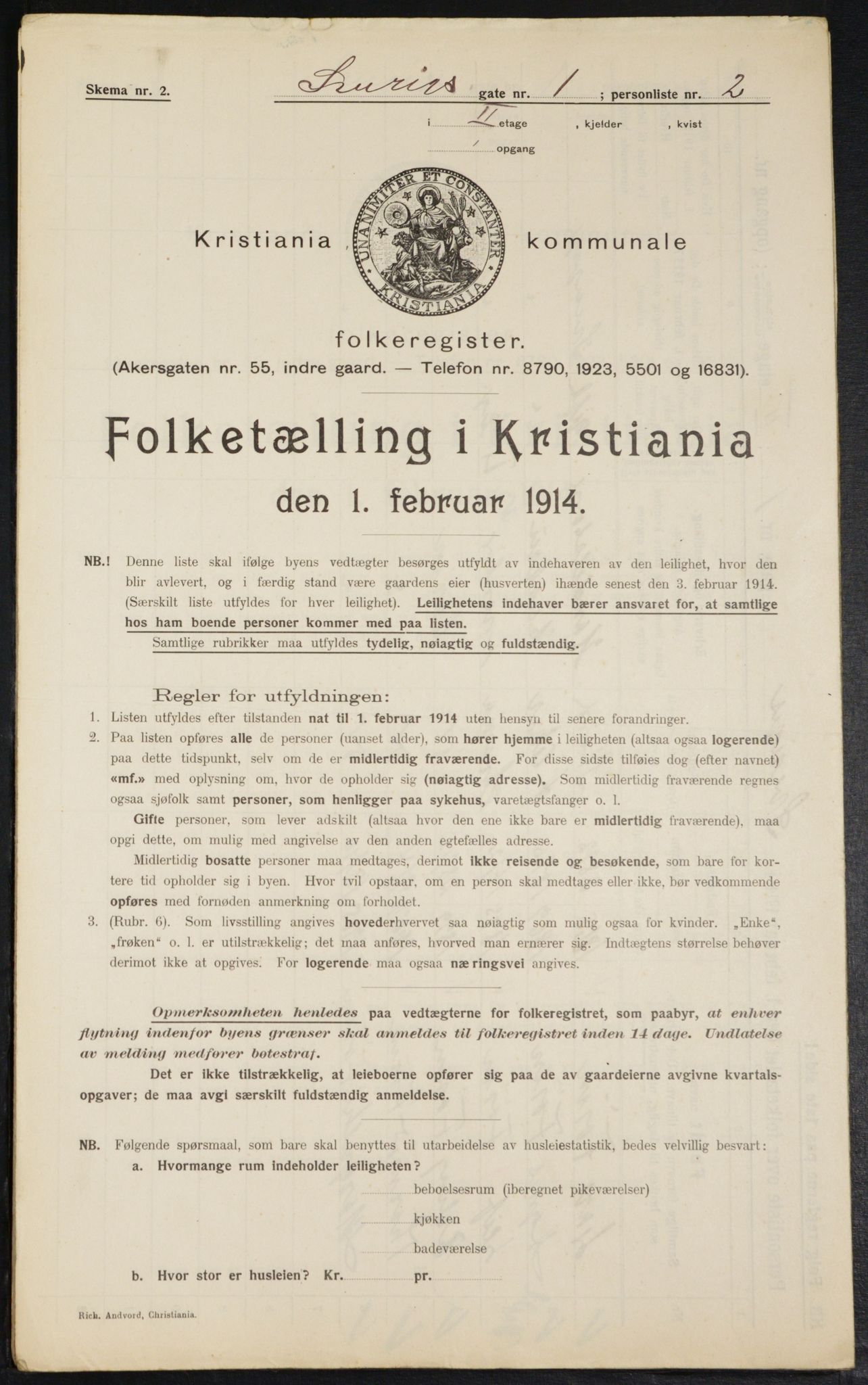 OBA, Municipal Census 1914 for Kristiania, 1914, p. 106450