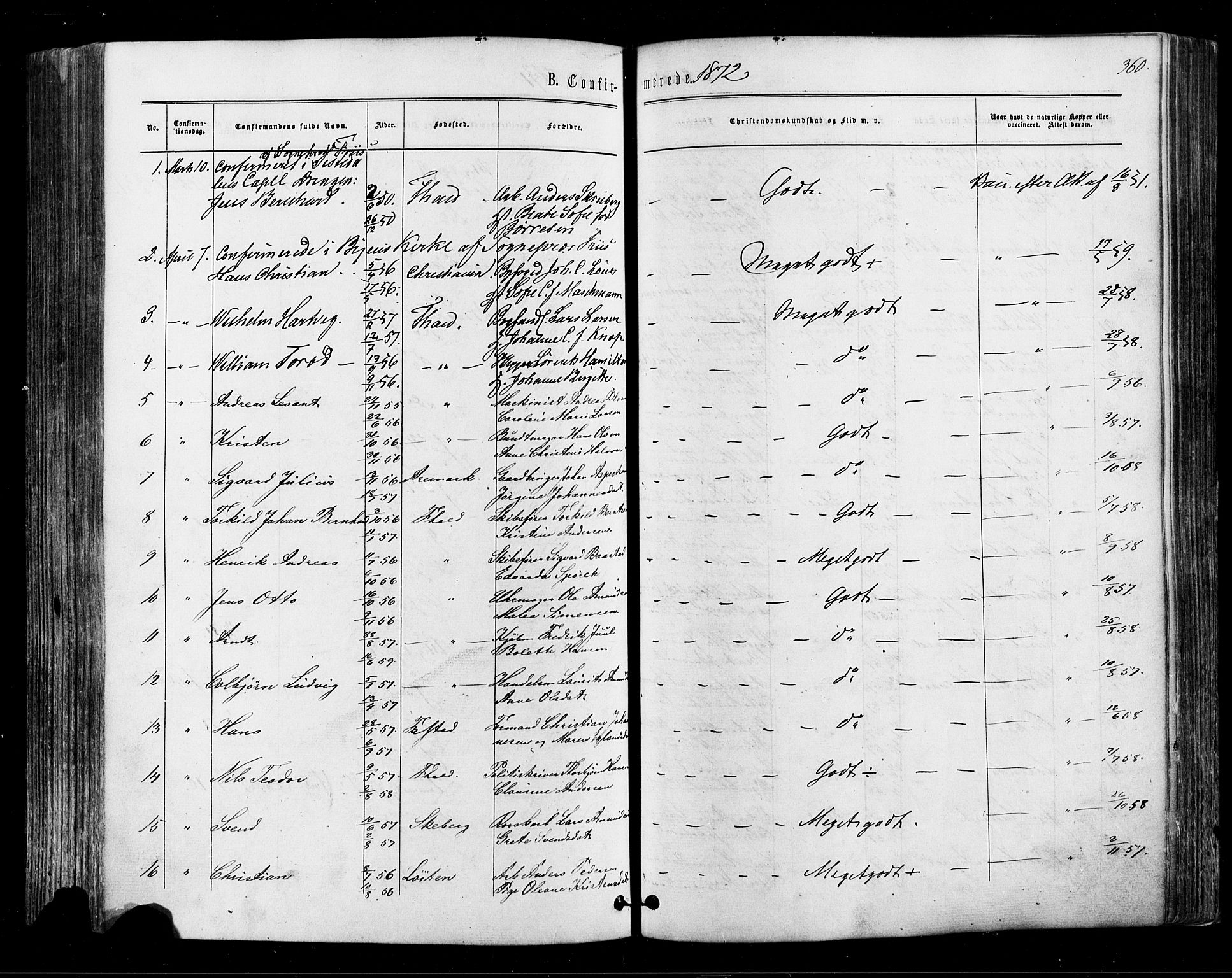 Halden prestekontor Kirkebøker, SAO/A-10909/F/Fa/L0009: Parish register (official) no. I 9, 1866-1877, p. 360