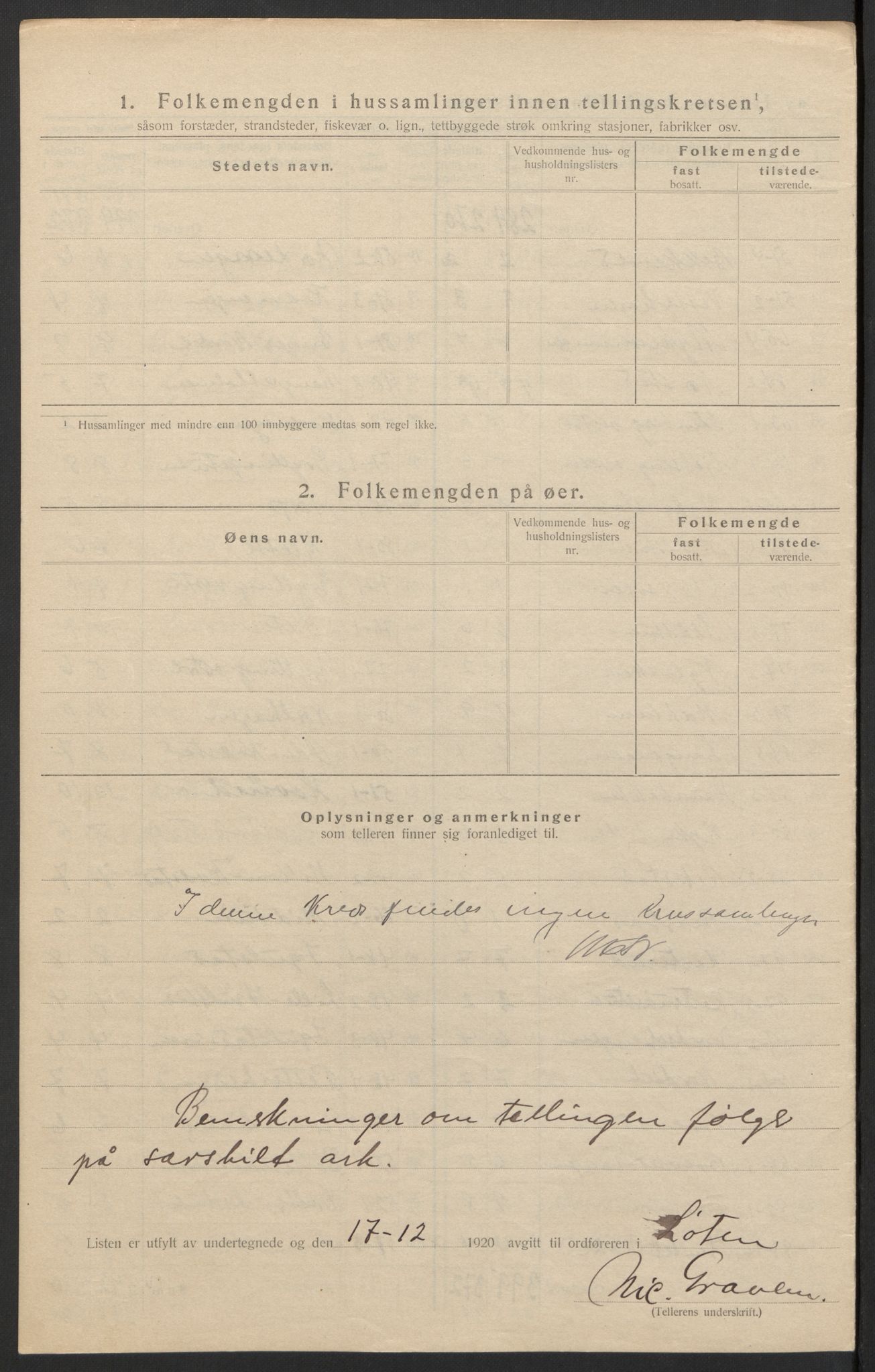 SAH, 1920 census for Løten, 1920, p. 30