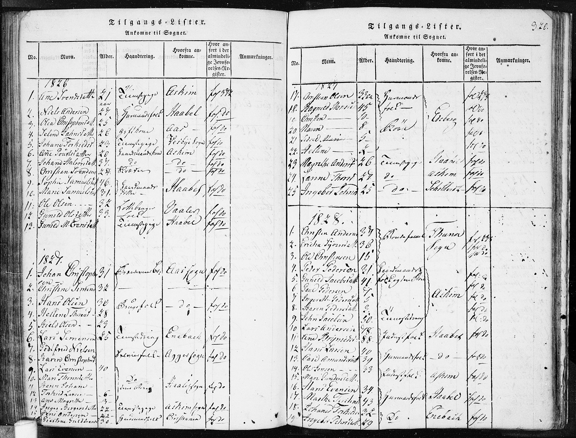 Spydeberg prestekontor Kirkebøker, AV/SAO-A-10924/F/Fa/L0004: Parish register (official) no. I 4, 1814-1841, p. 320