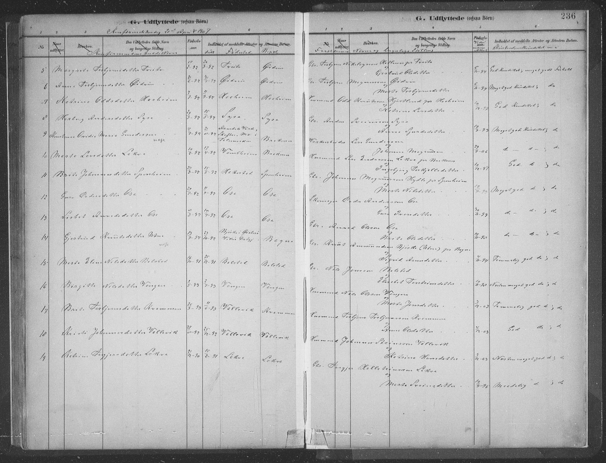 Ulvik sokneprestembete, SAB/A-78801/H/Hab: Parish register (copy) no. A 3, 1883-1908, p. 236