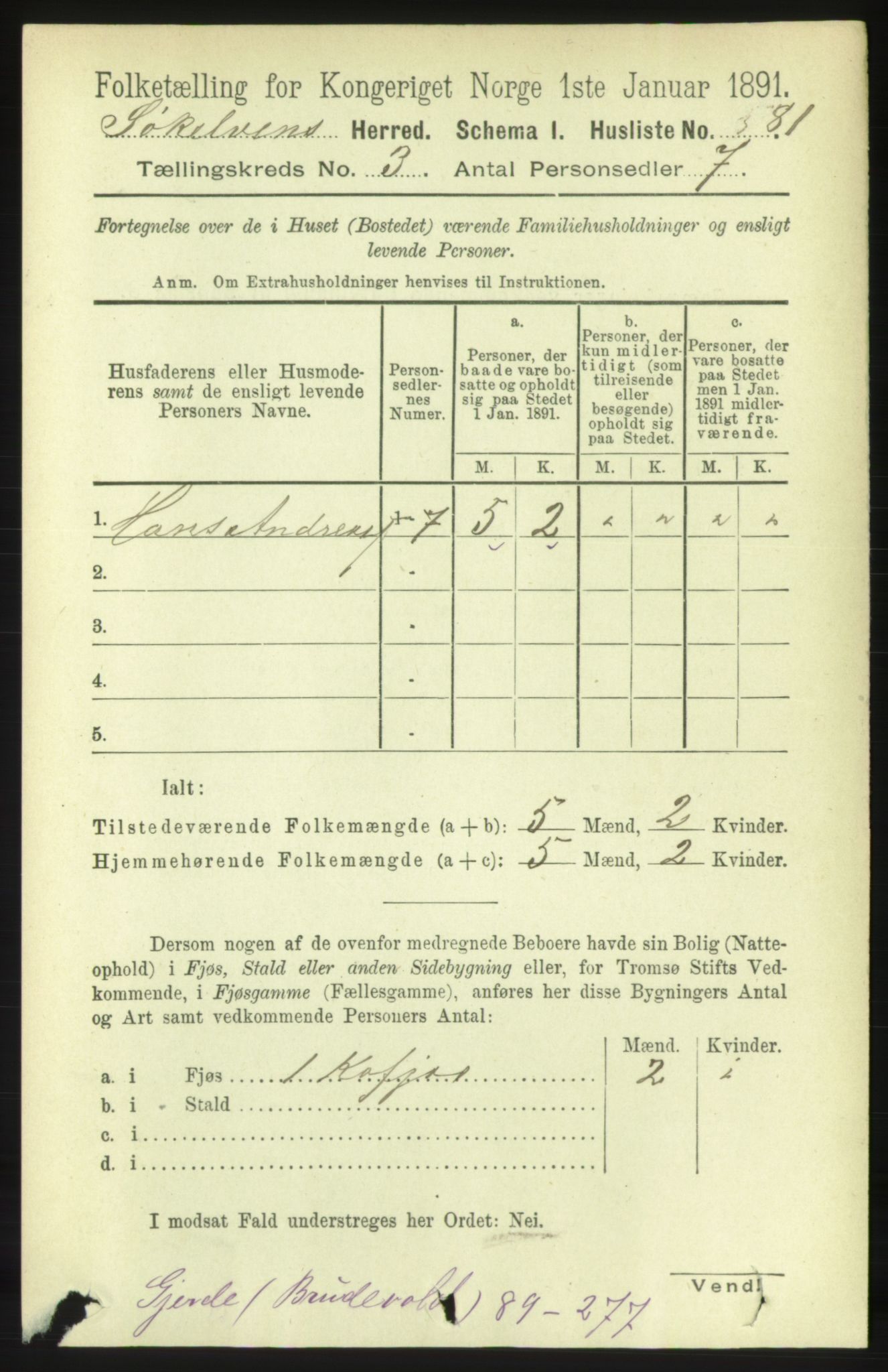 RA, 1891 census for 1528 Sykkylven, 1891, p. 1675