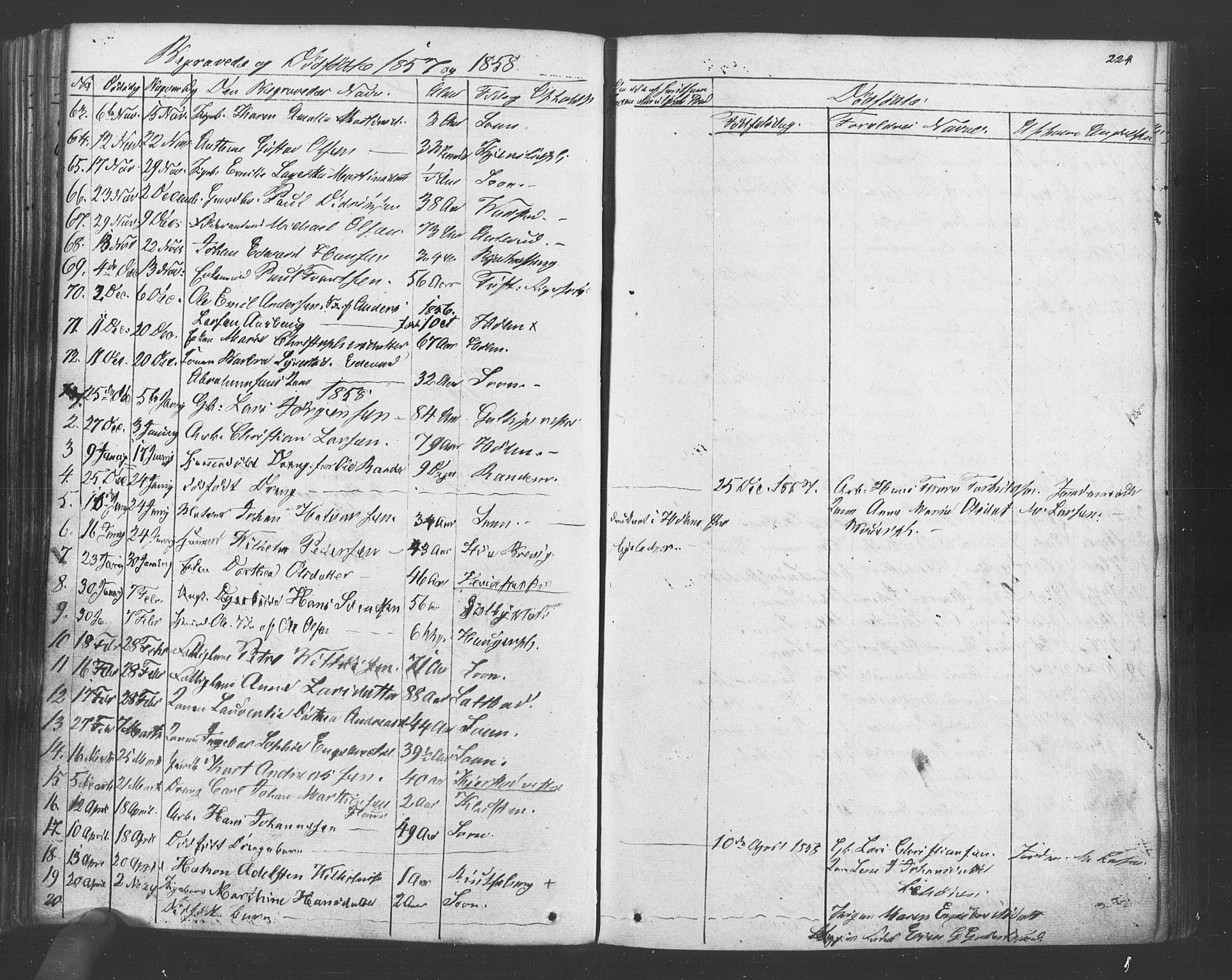 Vestby prestekontor Kirkebøker, AV/SAO-A-10893/F/Fa/L0007: Parish register (official) no. I 7, 1850-1862, p. 224