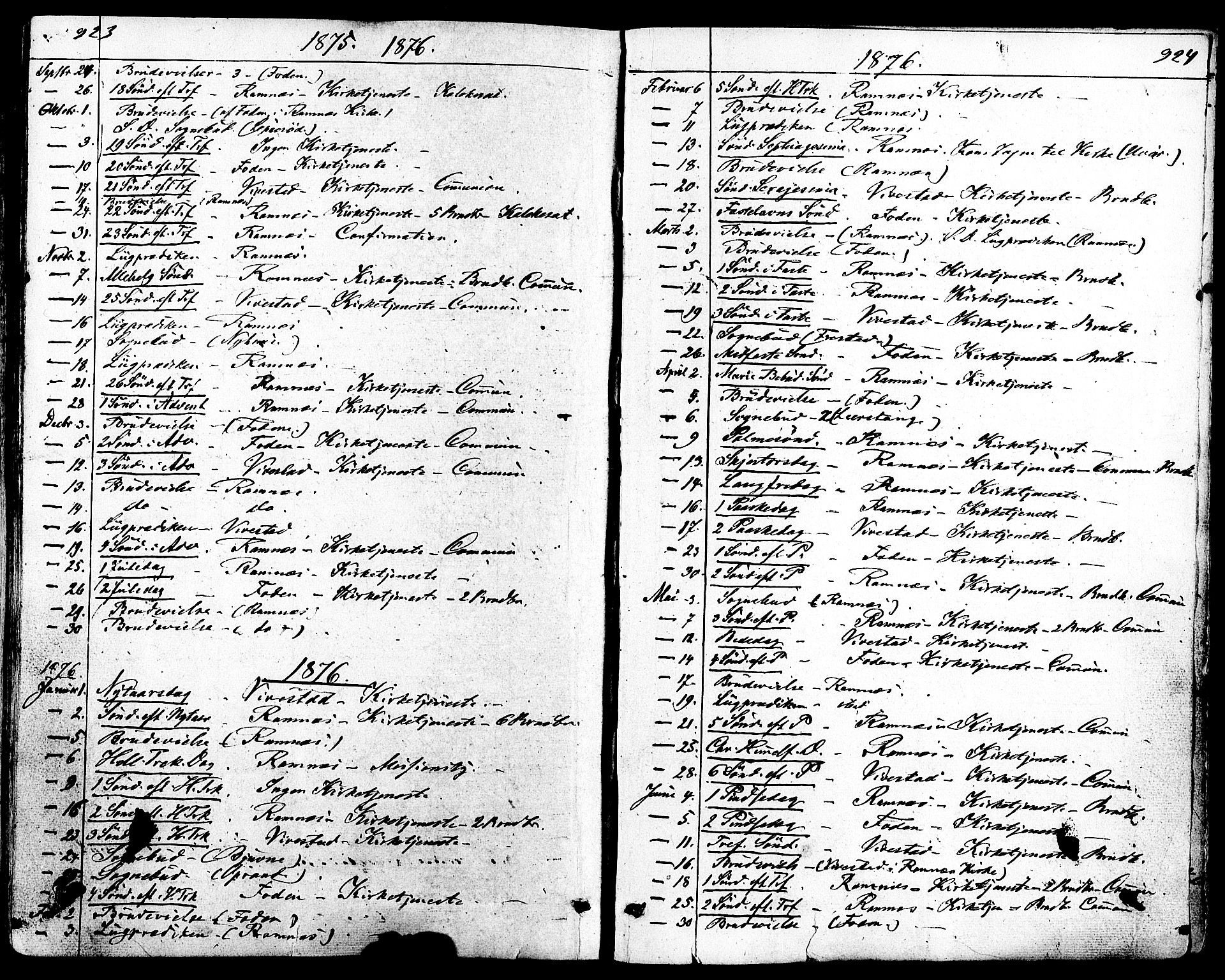 Ramnes kirkebøker, SAKO/A-314/F/Fa/L0006: Parish register (official) no. I 6, 1862-1877, p. 923-924