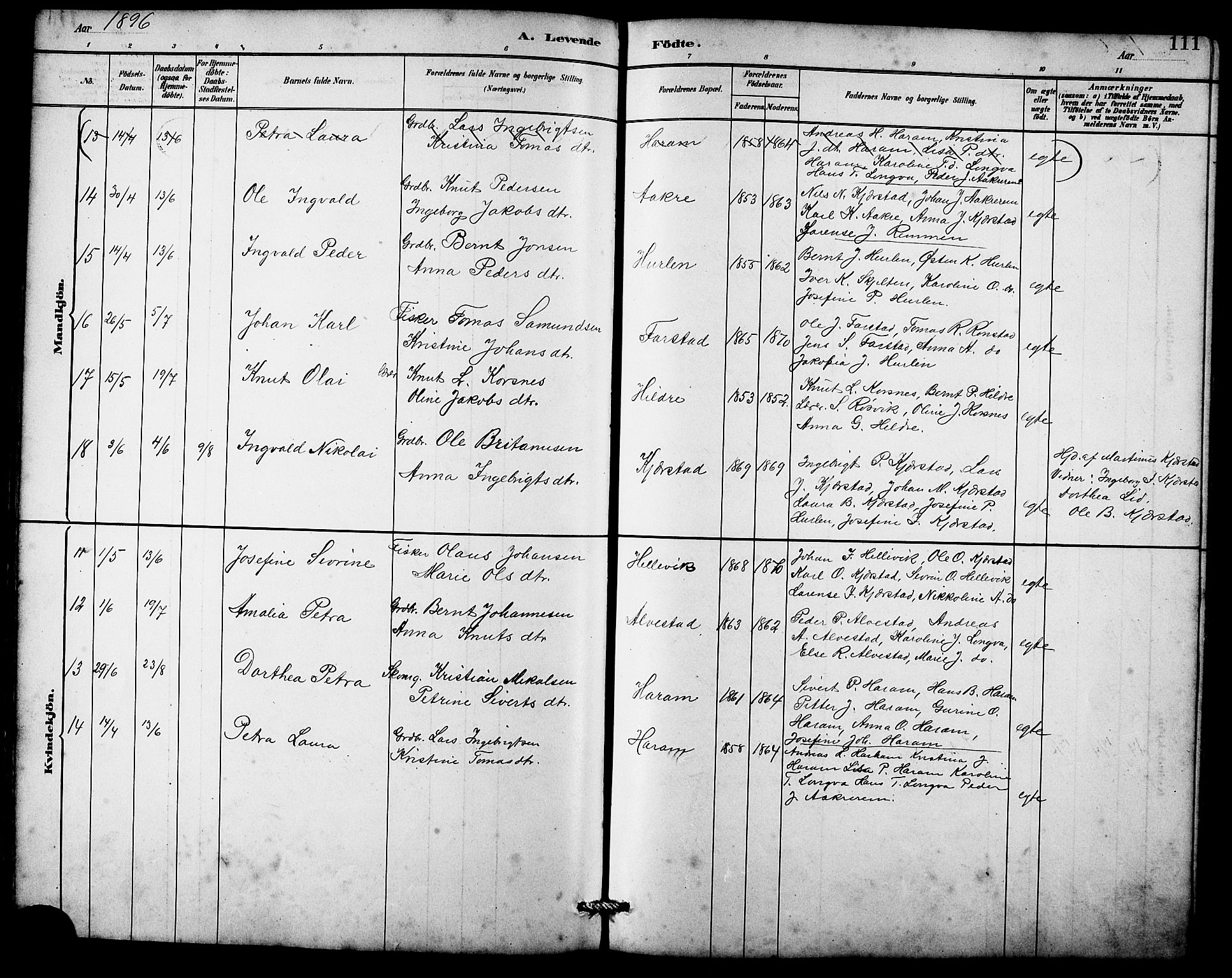 Ministerialprotokoller, klokkerbøker og fødselsregistre - Møre og Romsdal, AV/SAT-A-1454/536/L0510: Parish register (copy) no. 536C05, 1881-1898, p. 111