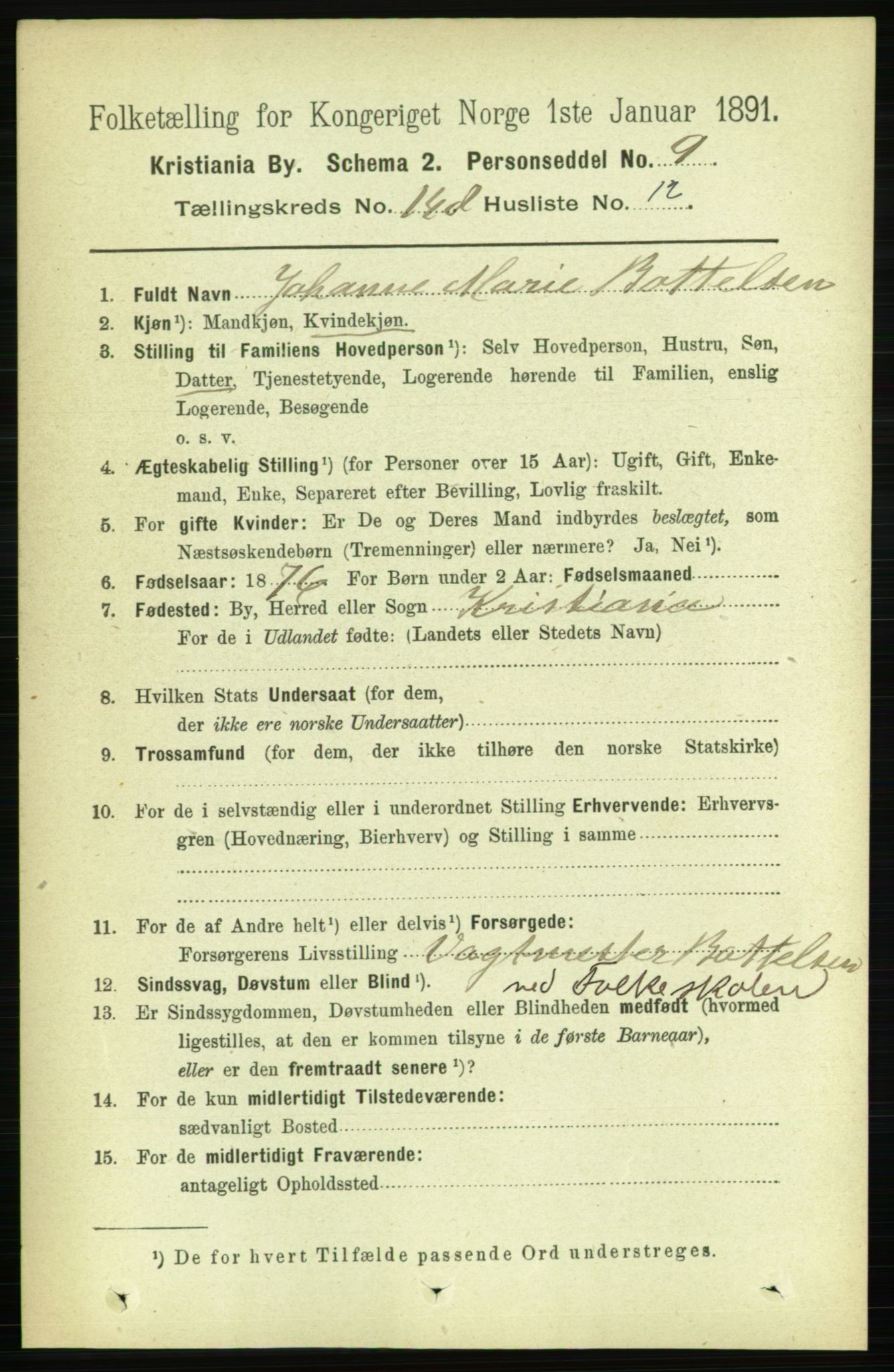 RA, 1891 census for 0301 Kristiania, 1891, p. 82401