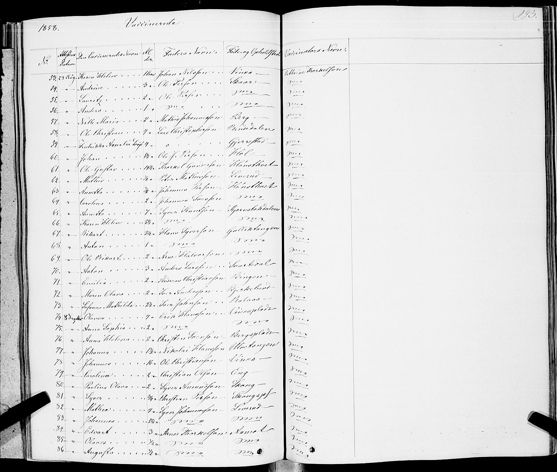 Skiptvet prestekontor Kirkebøker, AV/SAO-A-20009/F/Fa/L0006: Parish register (official) no. 6, 1839-1860, p. 293