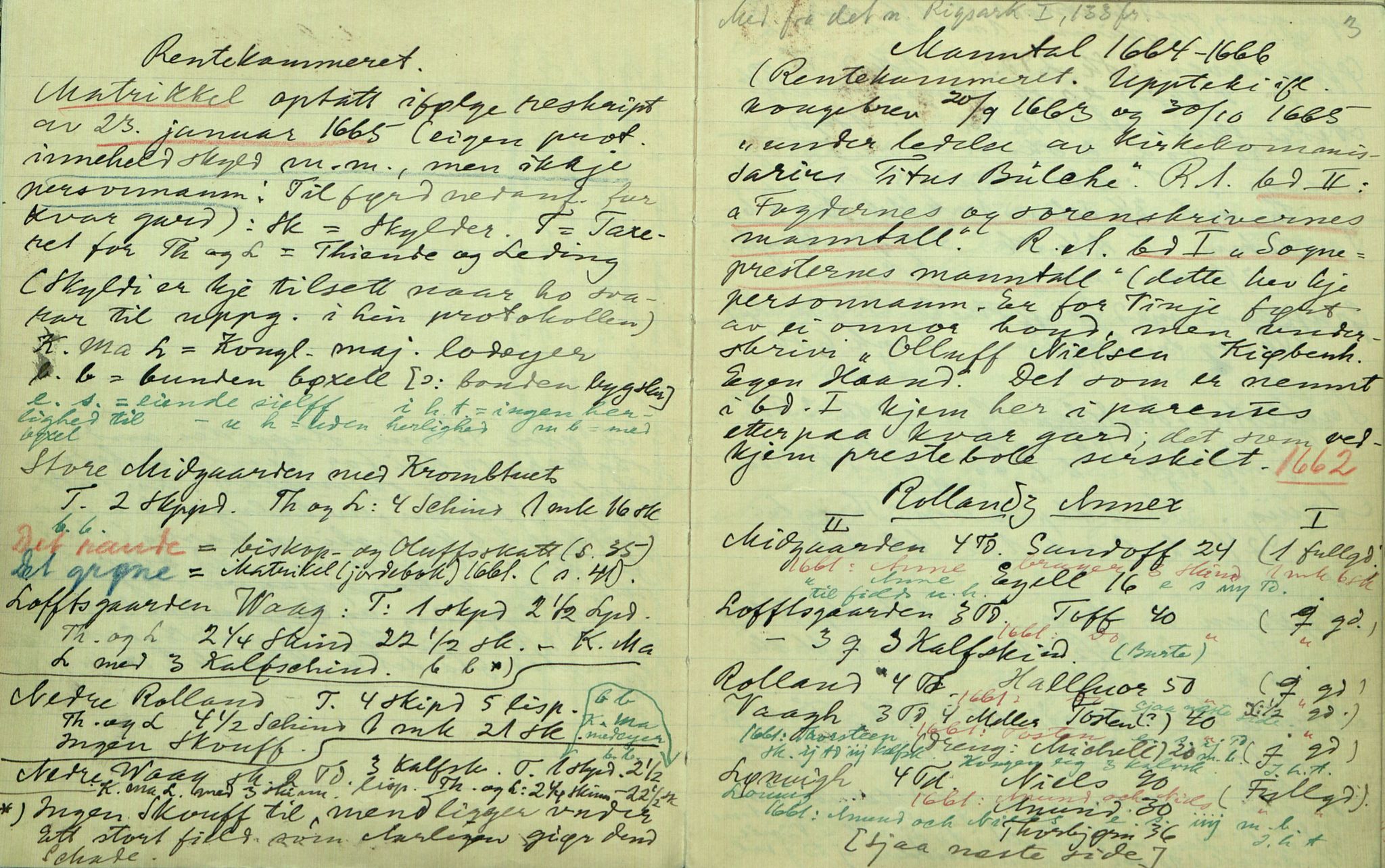 Rikard Berge, TEMU/TGM-A-1003/F/L0012/0045: 400-450 / 443 Manntal 1665, Matrikel 1723, Landkom. 1661, Panteregister (V-Ø), Diplomar, 1931, p. 2-3