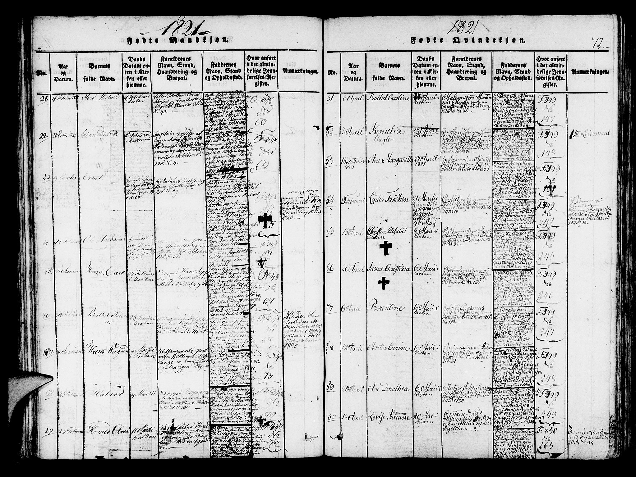 Korskirken sokneprestembete, SAB/A-76101/H/Haa/L0013: Parish register (official) no. A 13, 1815-1822, p. 72