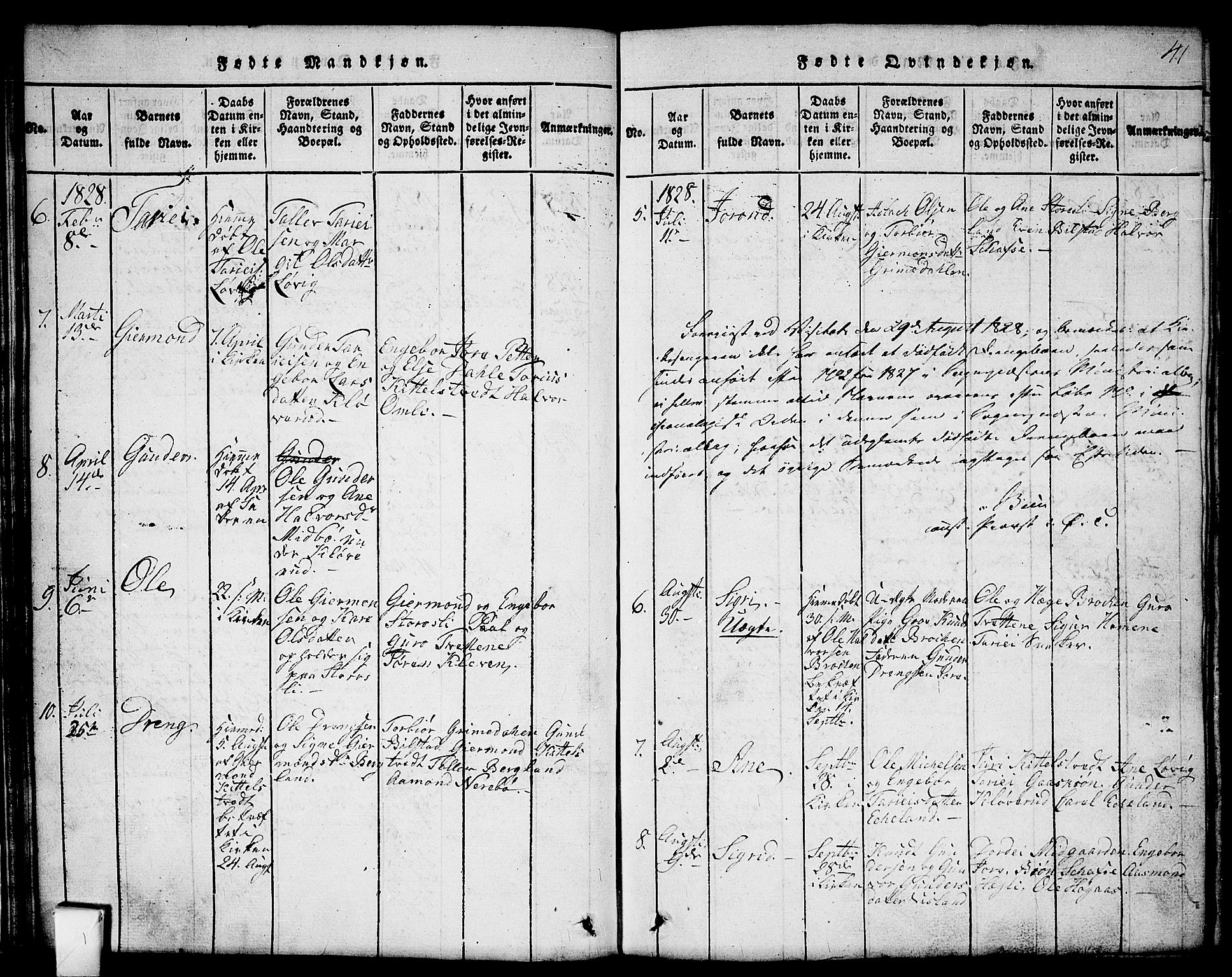 Mo kirkebøker, SAKO/A-286/G/Gb/L0001: Parish register (copy) no. II 1, 1814-1843, p. 41