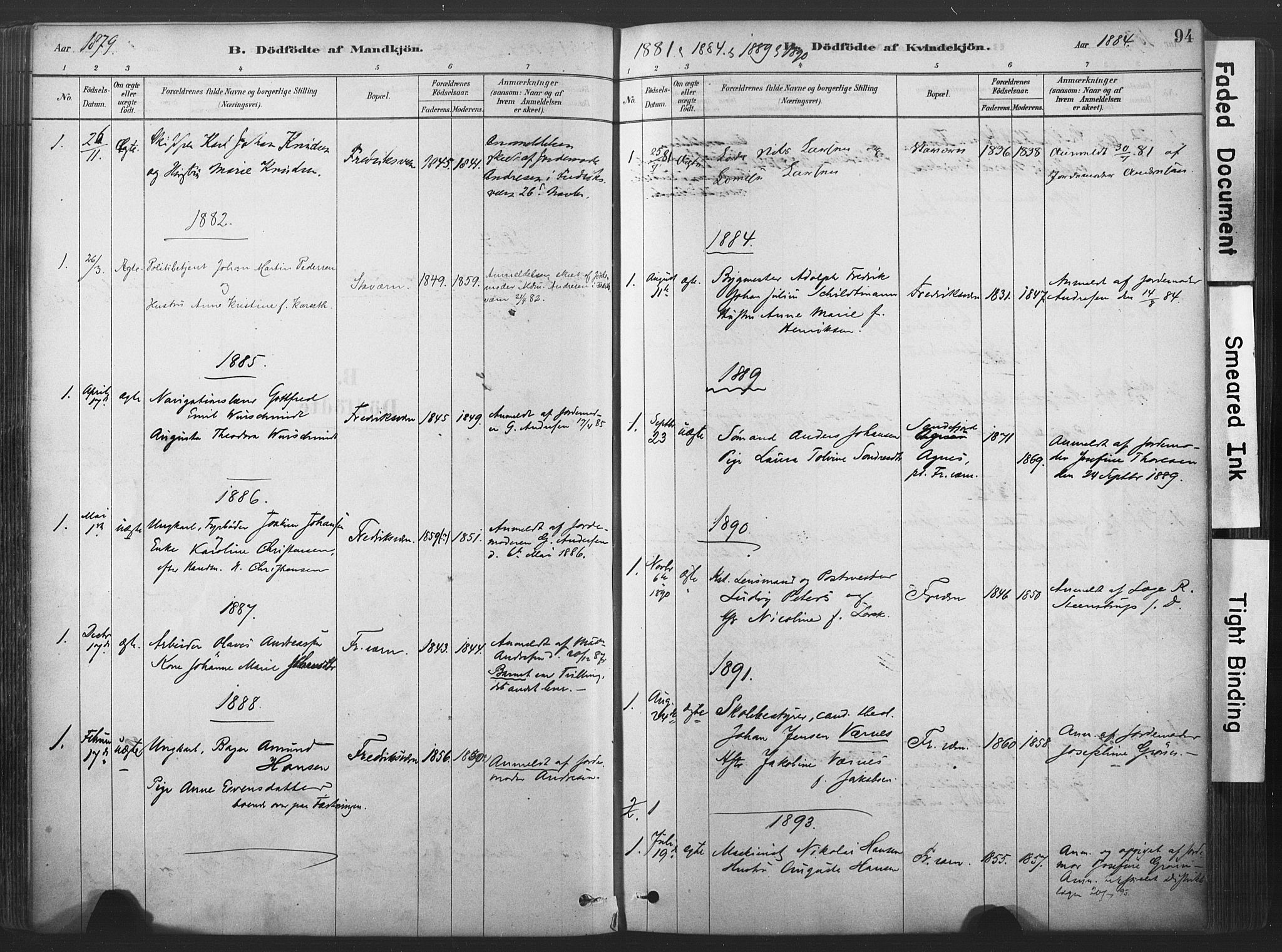 Stavern kirkebøker, AV/SAKO-A-318/F/Fa/L0008: Parish register (official) no. 8, 1878-1905, p. 94