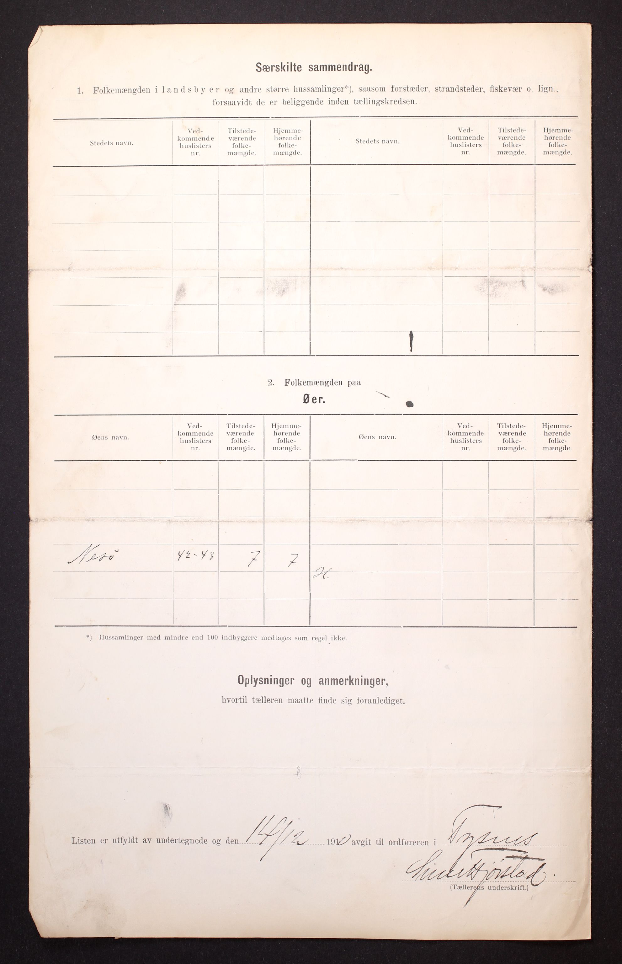 RA, 1910 census for Tysnes, 1910, p. 6