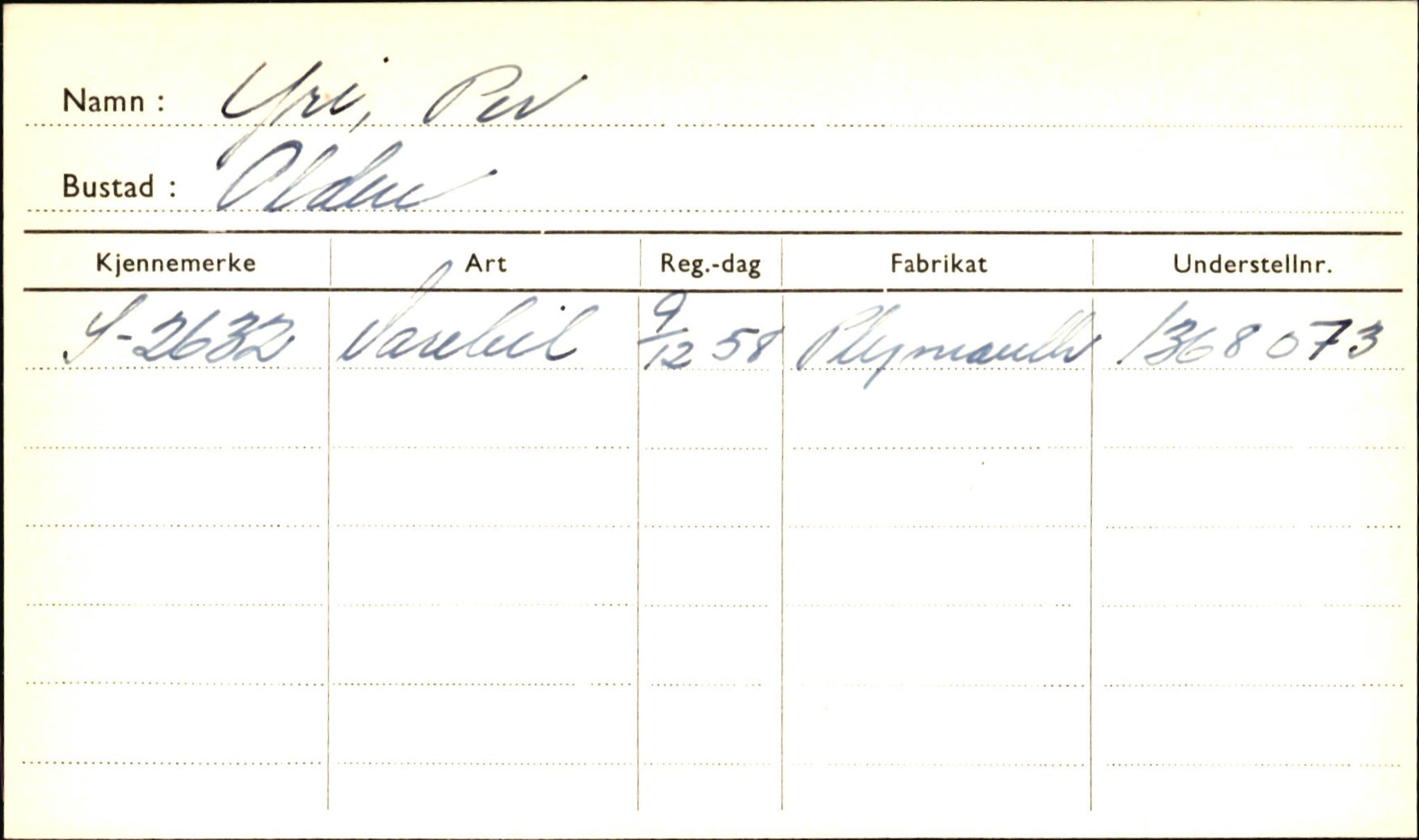 Statens vegvesen, Sogn og Fjordane vegkontor, AV/SAB-A-5301/4/F/L0002: Eigarregister Fjordane til 1.6.1961, 1930-1961, p. 623