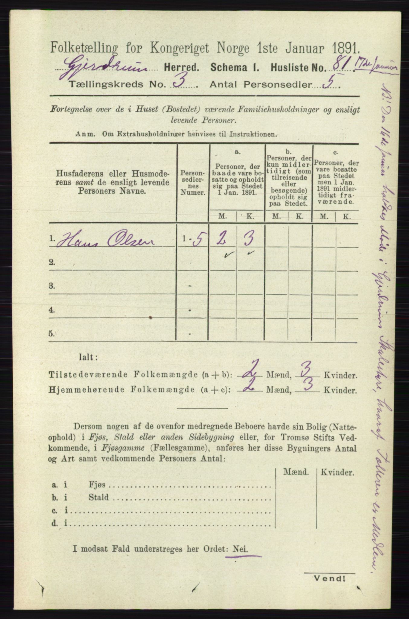 RA, 1891 census for 0234 Gjerdrum, 1891, p. 1241