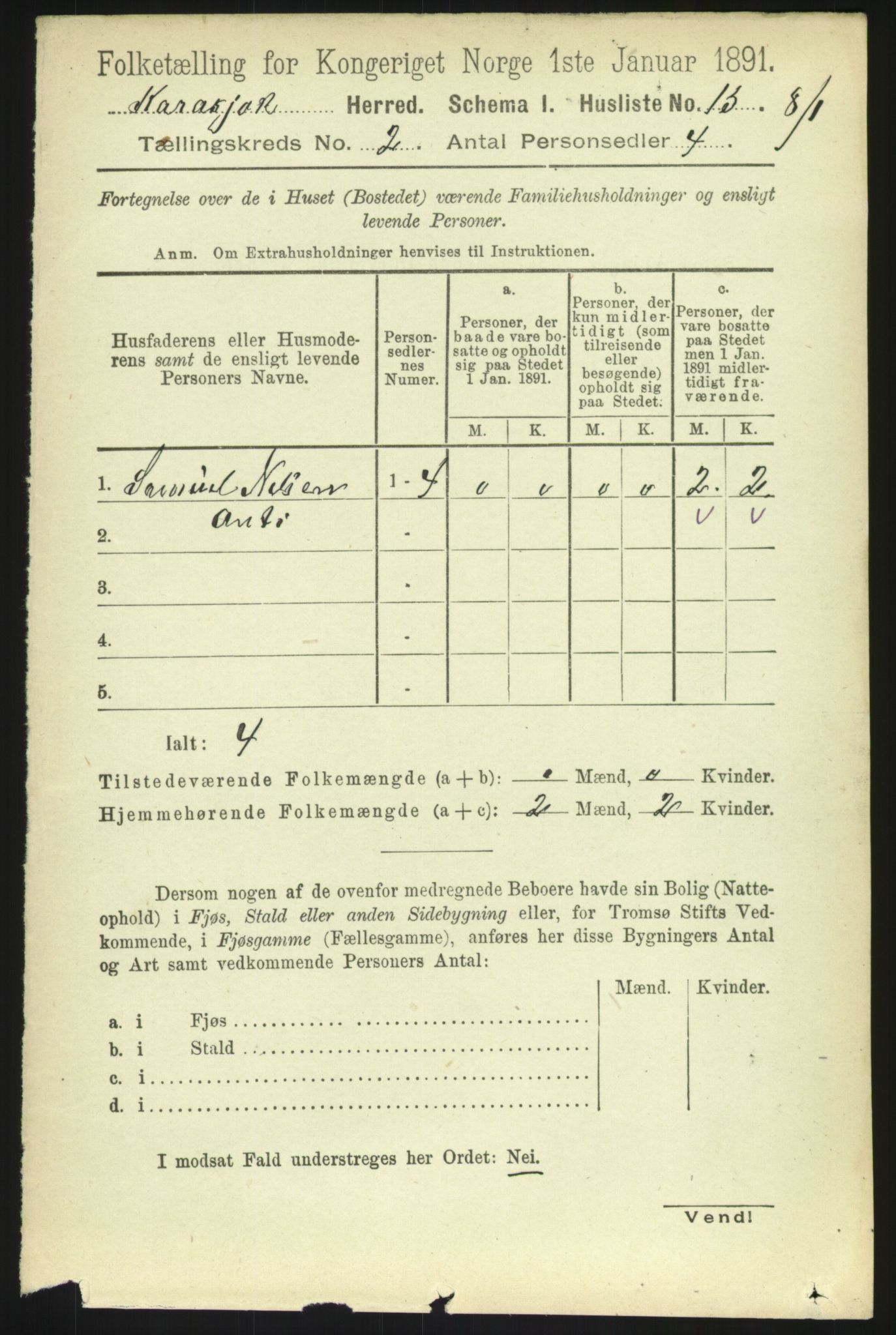 RA, 1891 census for 2021 Karasjok, 1891, p. 432