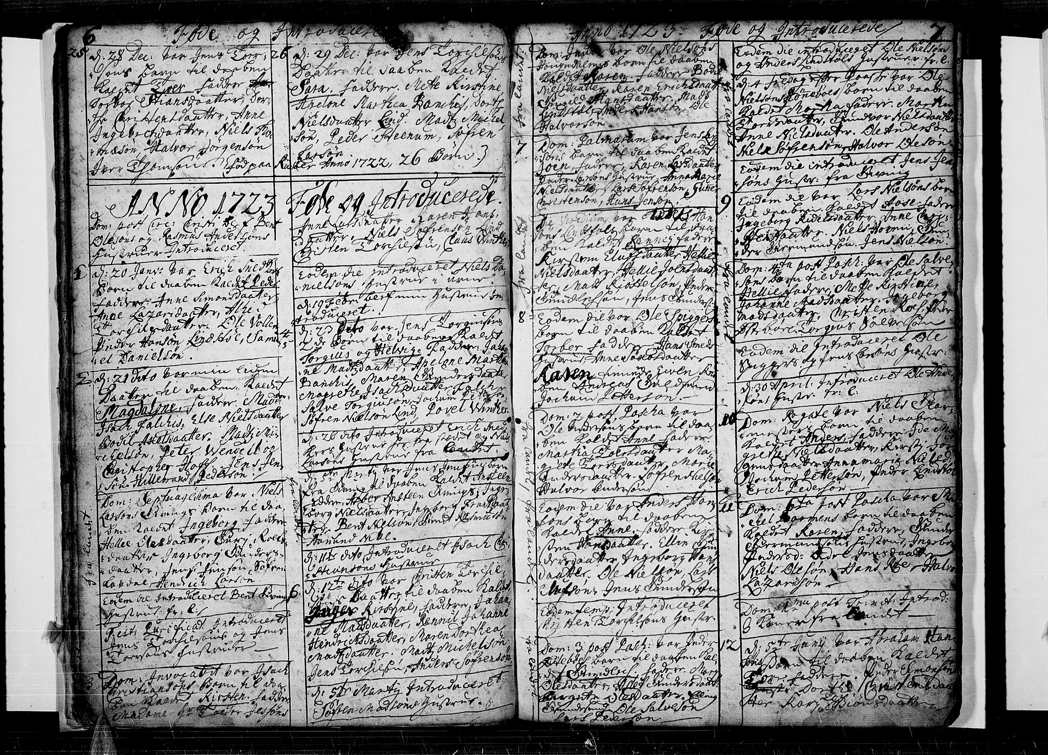 Risør sokneprestkontor, SAK/1111-0035/F/Fb/L0001: Parish register (copy) no. B 1, 1716-1747, p. 6-7