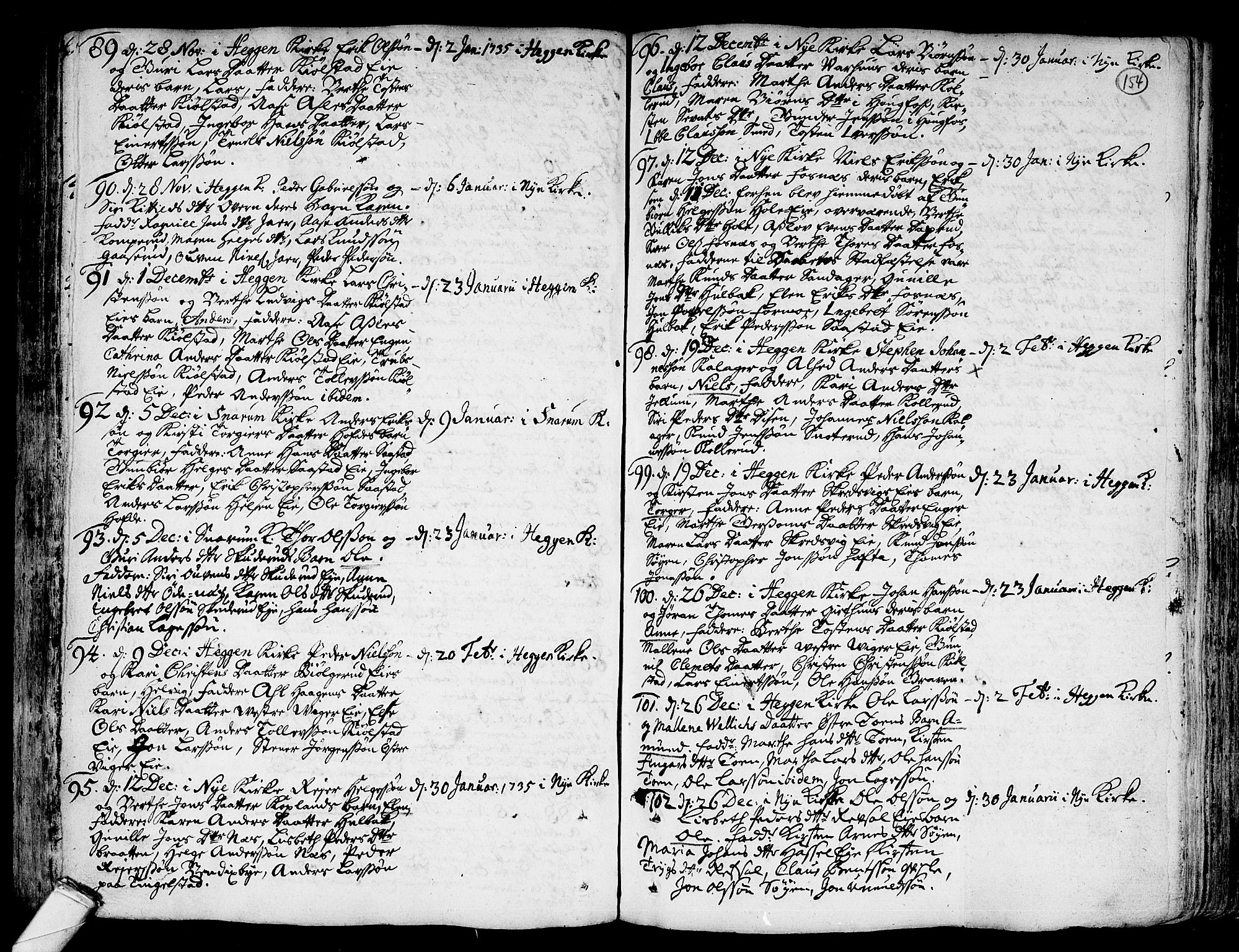 Modum kirkebøker, AV/SAKO-A-234/F/Fa/L0001: Parish register (official) no. 1, 1712-1740, p. 154