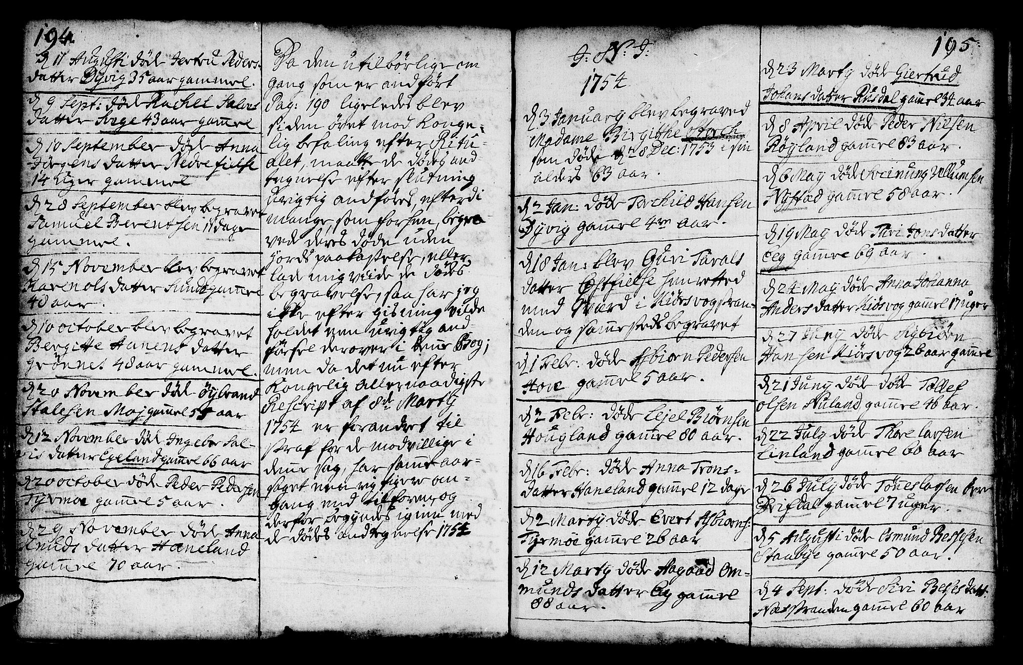 Lund sokneprestkontor, AV/SAST-A-101809/S06/L0002: Parish register (official) no. A 2, 1738-1760, p. 194-195