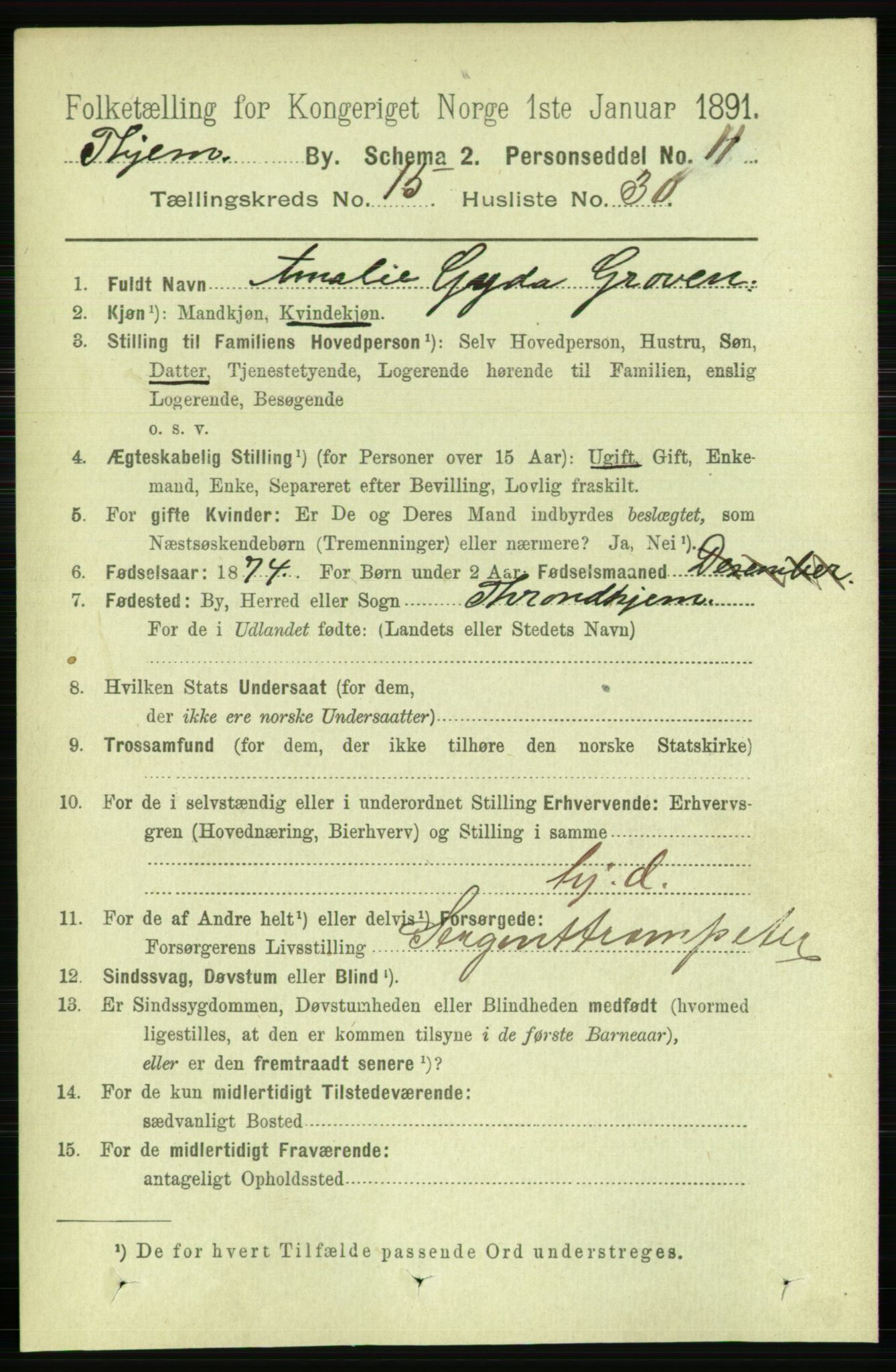 RA, 1891 census for 1601 Trondheim, 1891, p. 11948