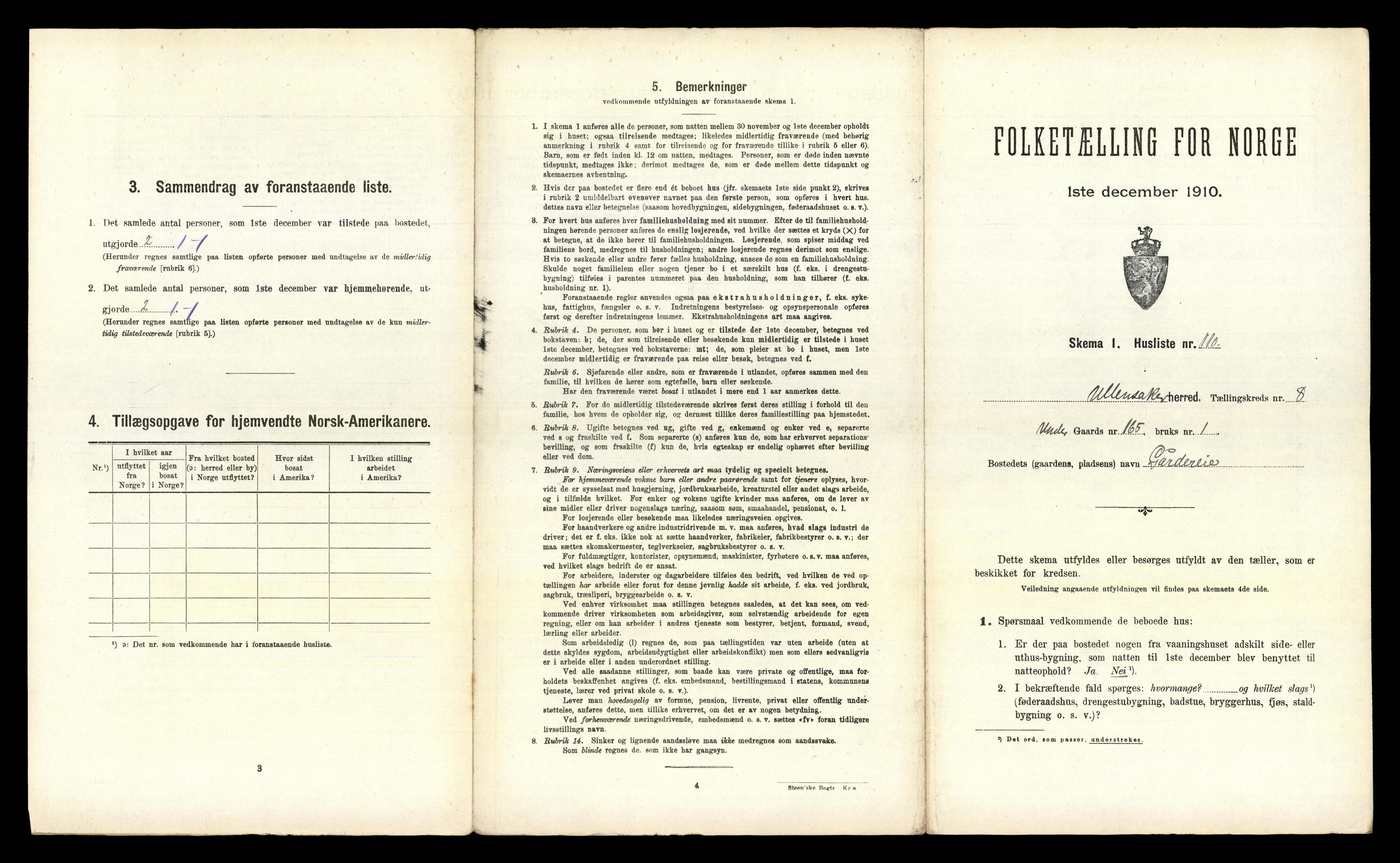 RA, 1910 census for Ullensaker, 1910, p. 1983