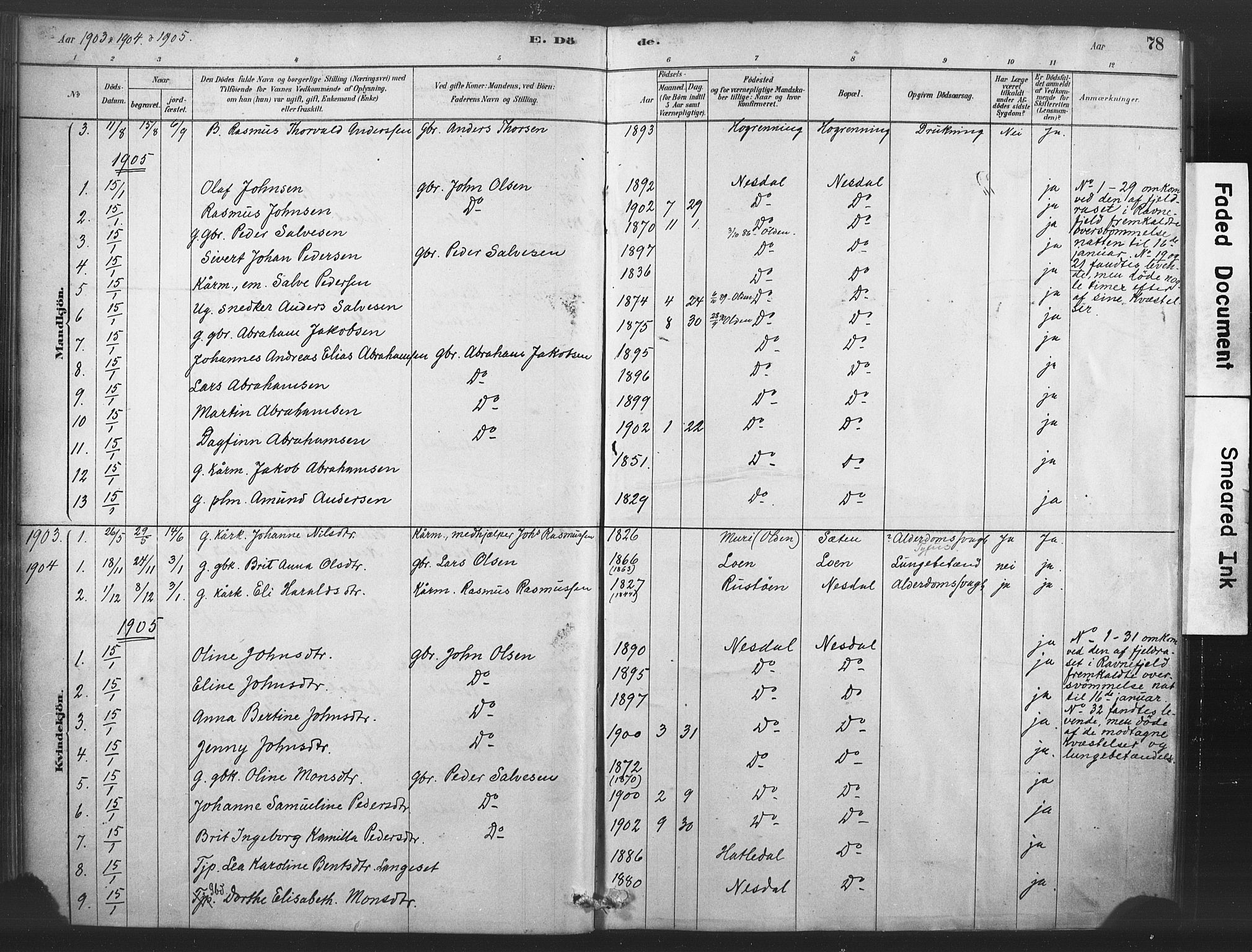 Stryn Sokneprestembete, SAB/A-82501: Parish register (official) no. C 1, 1878-1907, p. 78