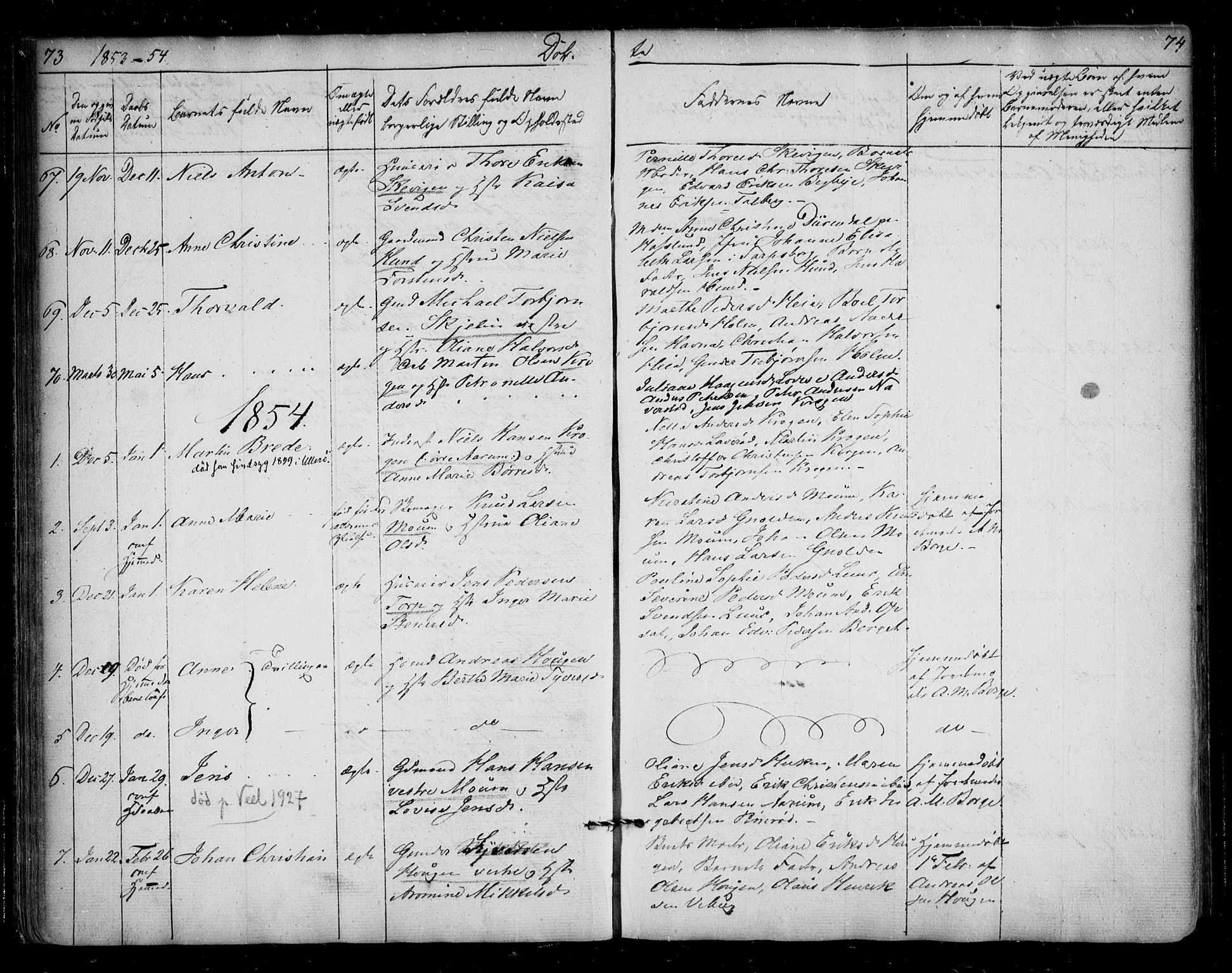 Borge prestekontor Kirkebøker, AV/SAO-A-10903/F/Fa/L0005: Parish register (official) no. I 5, 1848-1860, p. 73-74