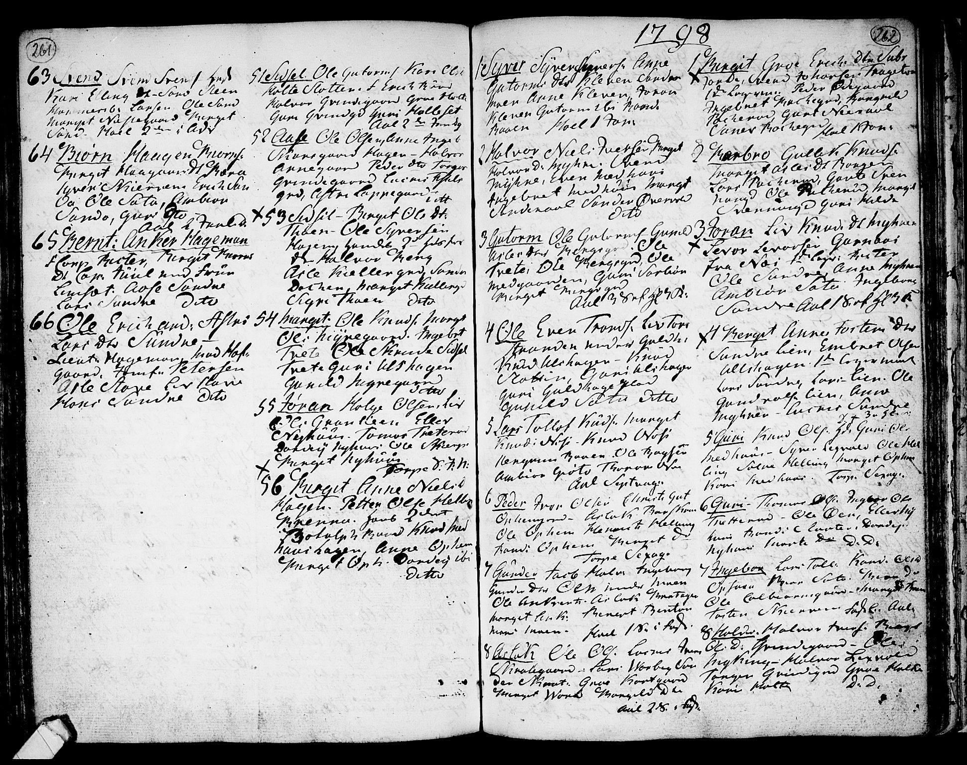 Ål kirkebøker, SAKO/A-249/F/Fa/L0002: Parish register (official) no. I 2, 1771-1806, p. 261-262