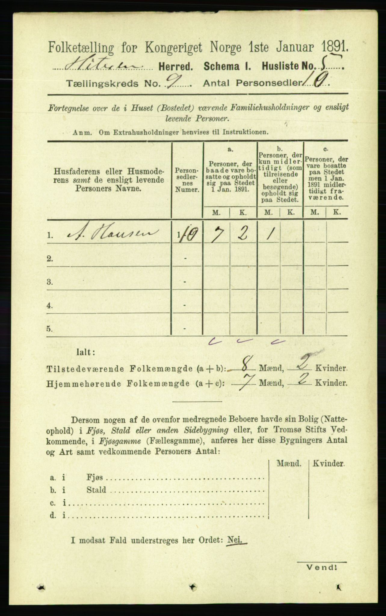 RA, 1891 census for 1617 Hitra, 1891, p. 1682