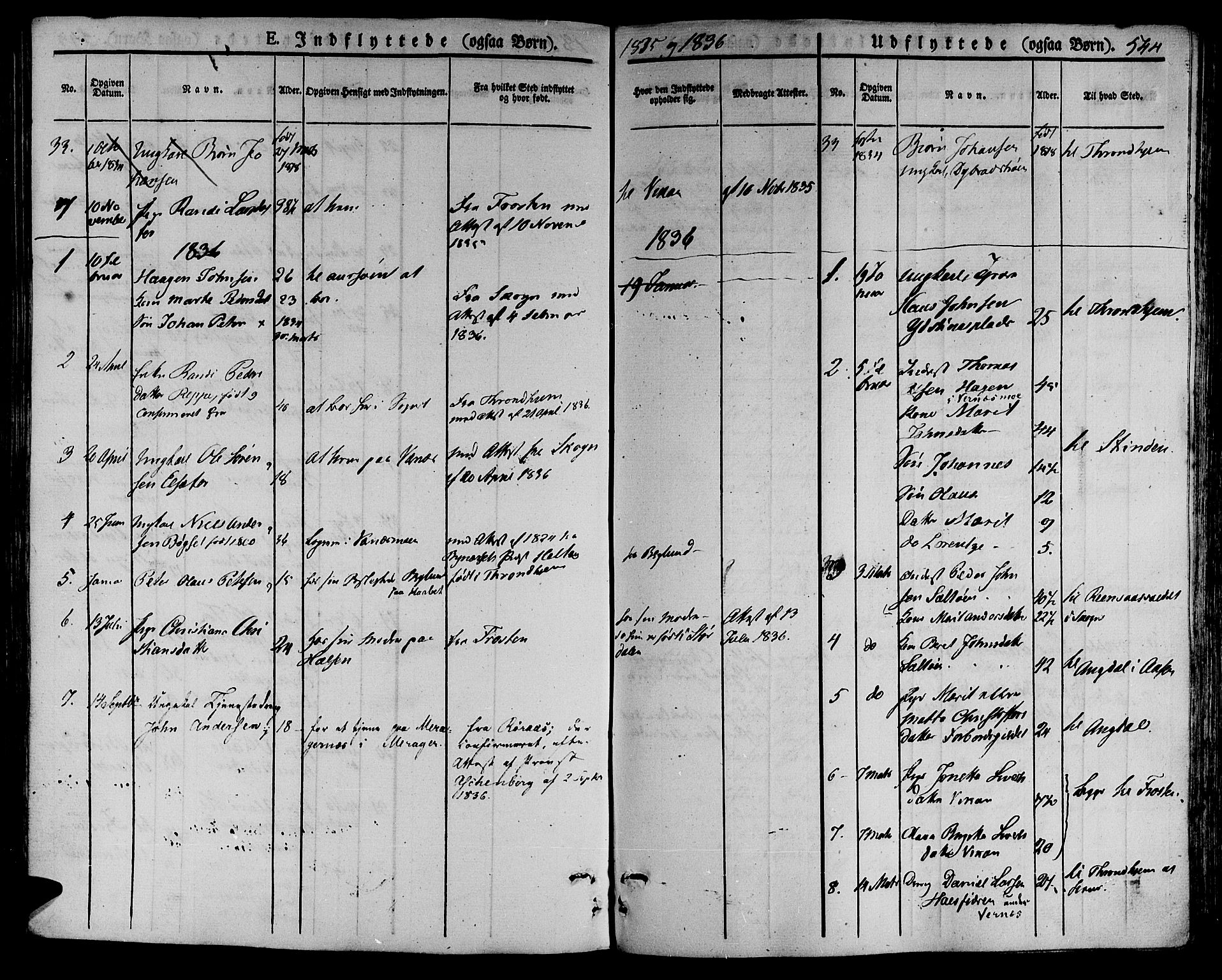 Ministerialprotokoller, klokkerbøker og fødselsregistre - Nord-Trøndelag, SAT/A-1458/709/L0072: Parish register (official) no. 709A12, 1833-1844, p. 544