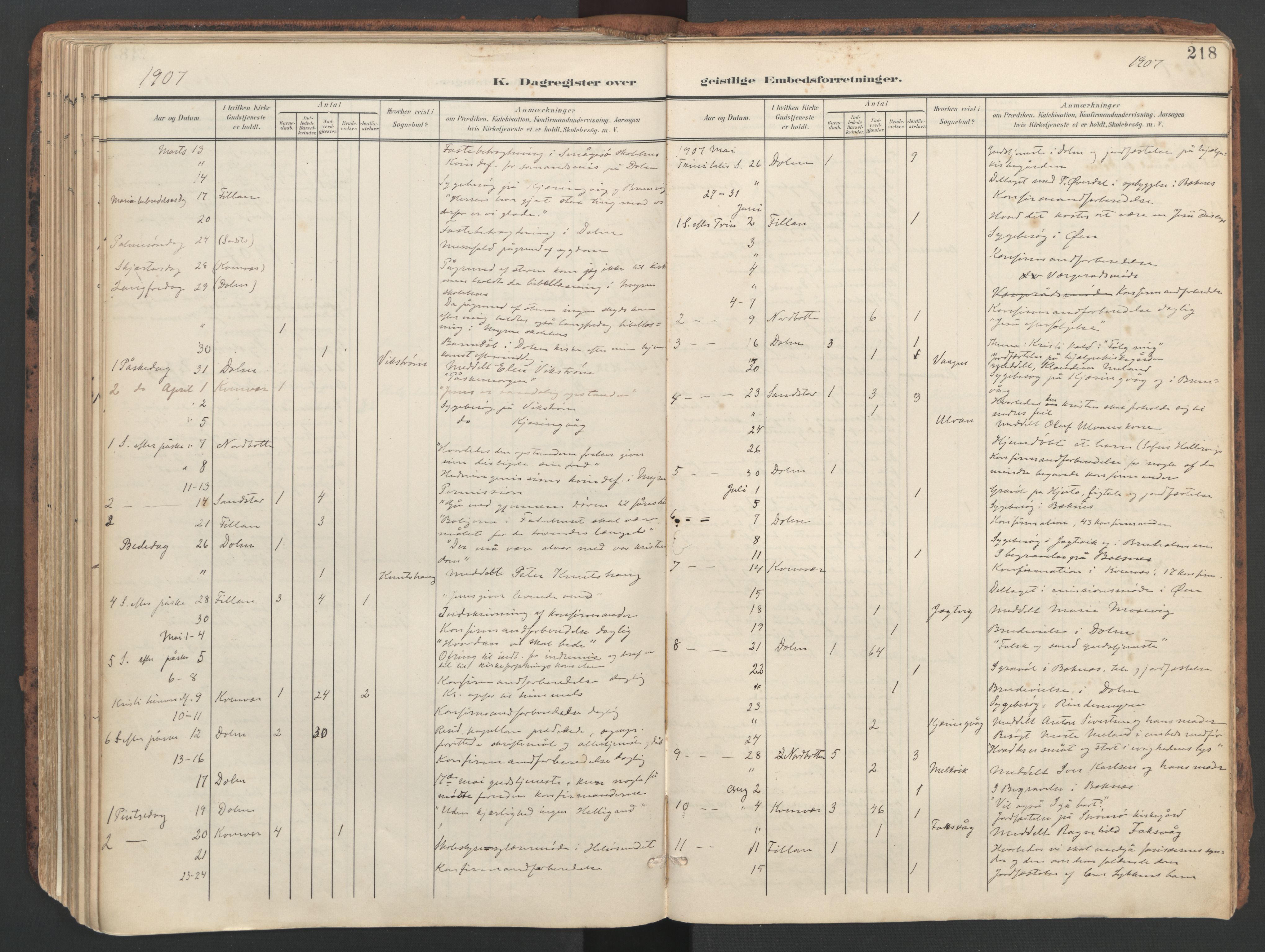 Ministerialprotokoller, klokkerbøker og fødselsregistre - Sør-Trøndelag, AV/SAT-A-1456/634/L0537: Parish register (official) no. 634A13, 1896-1922, p. 218