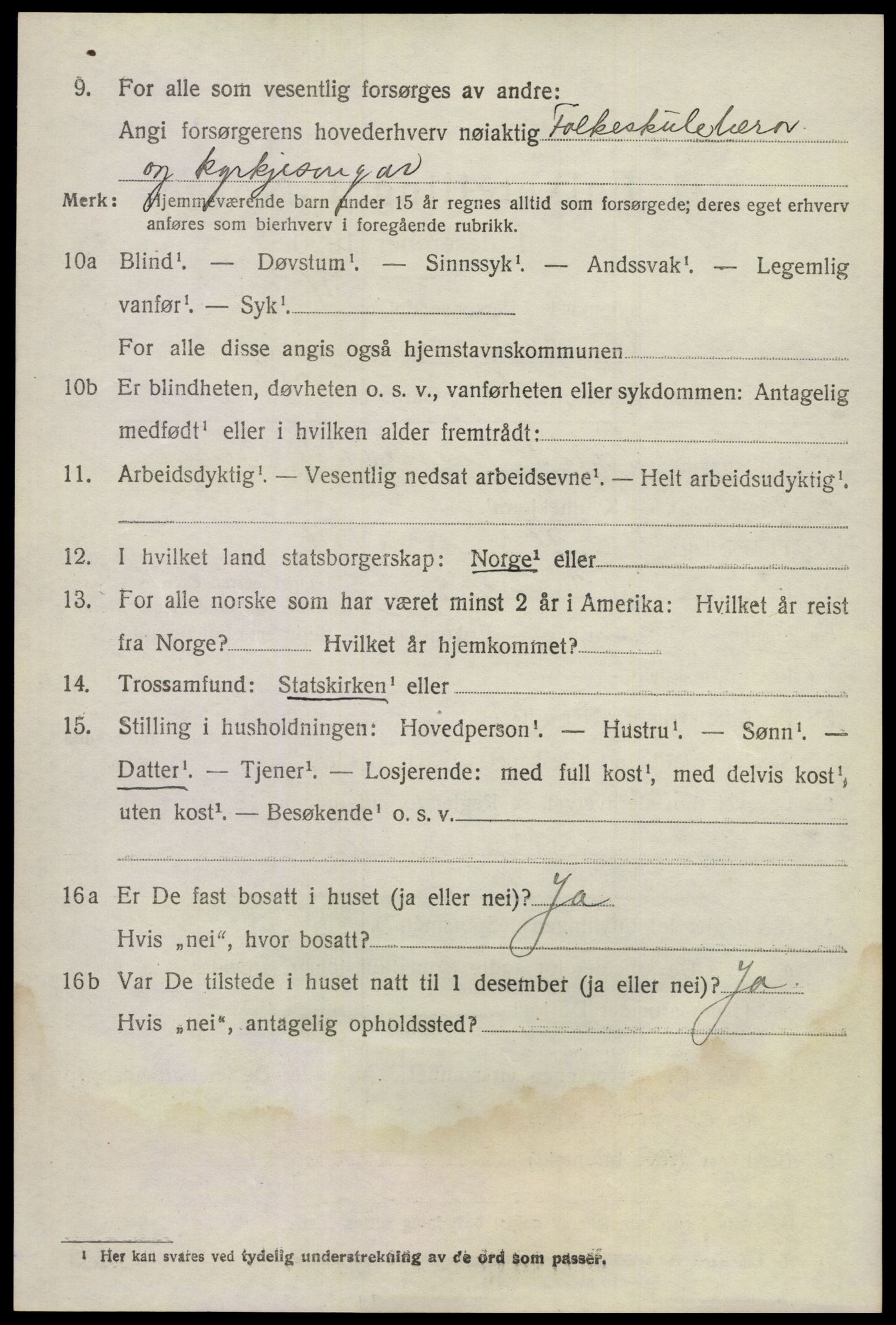 SAKO, 1920 census for Flesberg, 1920, p. 3058