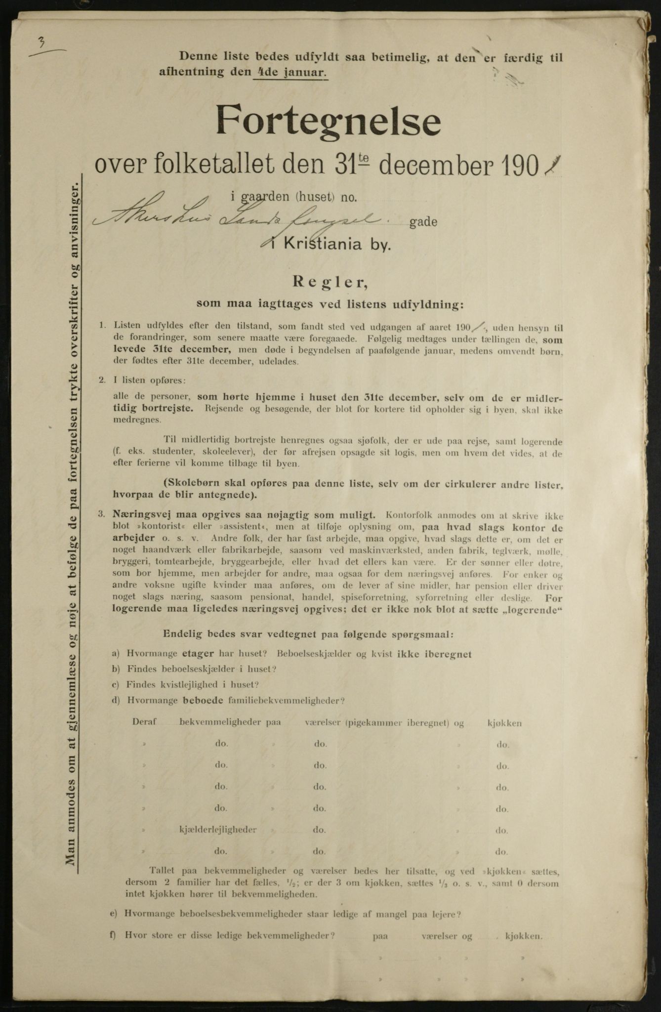 OBA, Municipal Census 1901 for Kristiania, 1901, p. 154