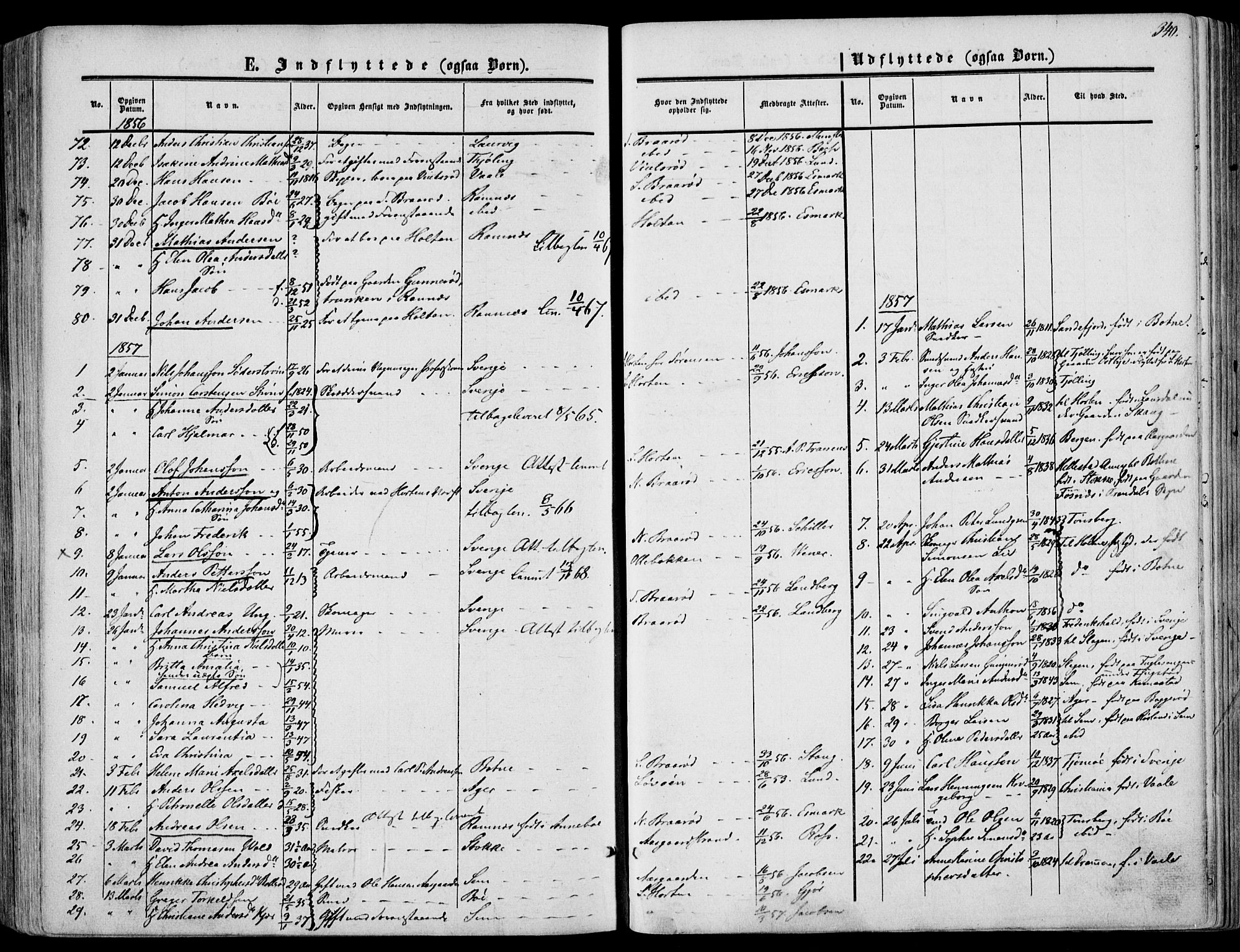 Borre kirkebøker, SAKO/A-338/F/Fa/L0006: Parish register (official) no. I 6, 1852-1862, p. 340