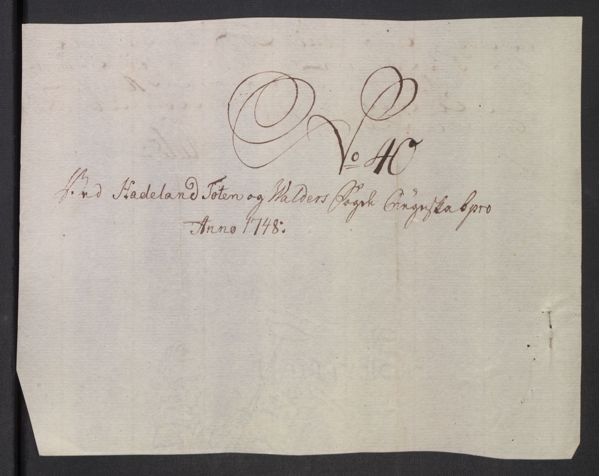 Rentekammeret inntil 1814, Reviderte regnskaper, Fogderegnskap, RA/EA-4092/R18/L1346: Fogderegnskap Hadeland, Toten og Valdres, 1747-1748, p. 403