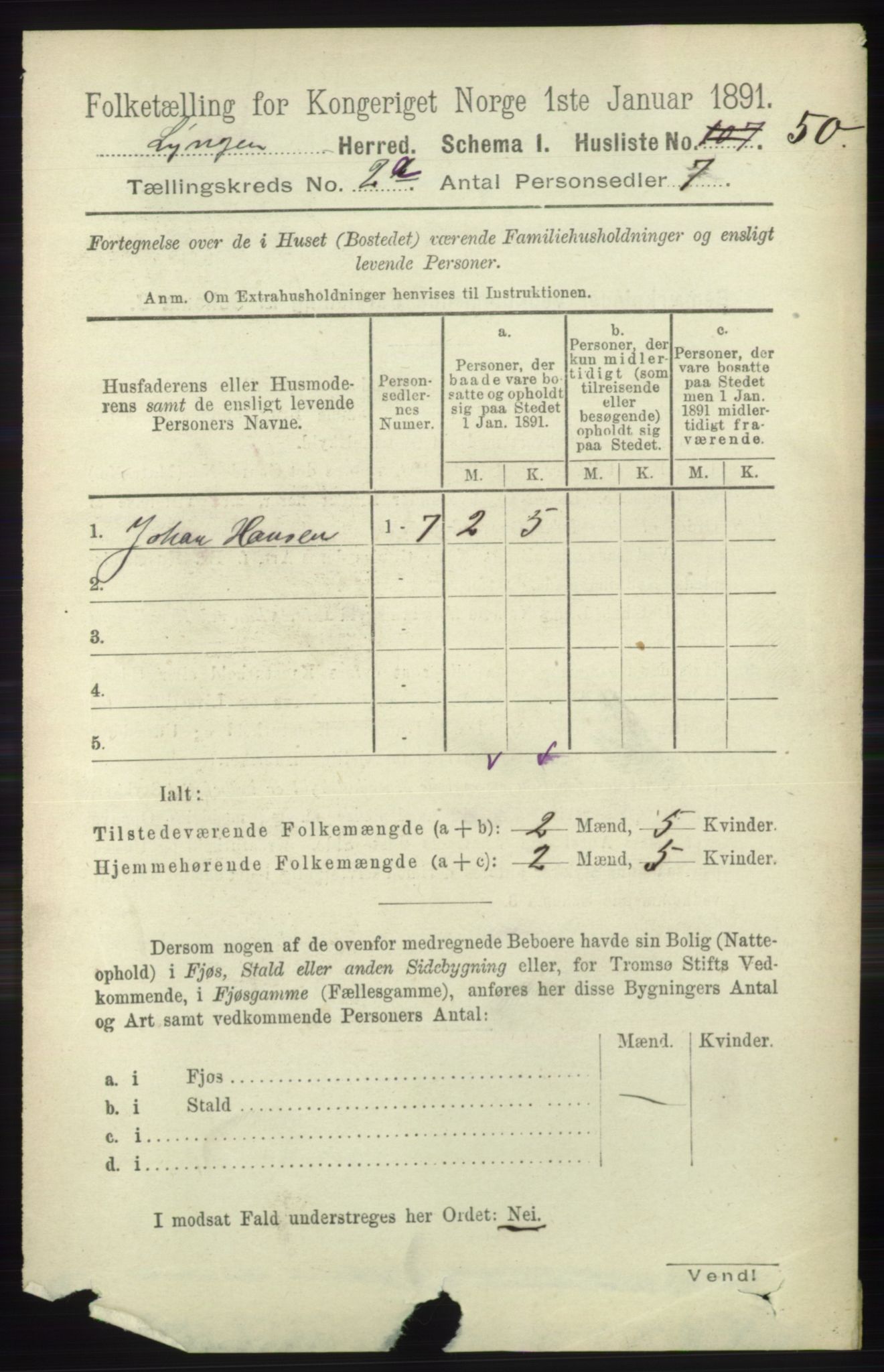 RA, 1891 census for 1938 Lyngen, 1891, p. 1977