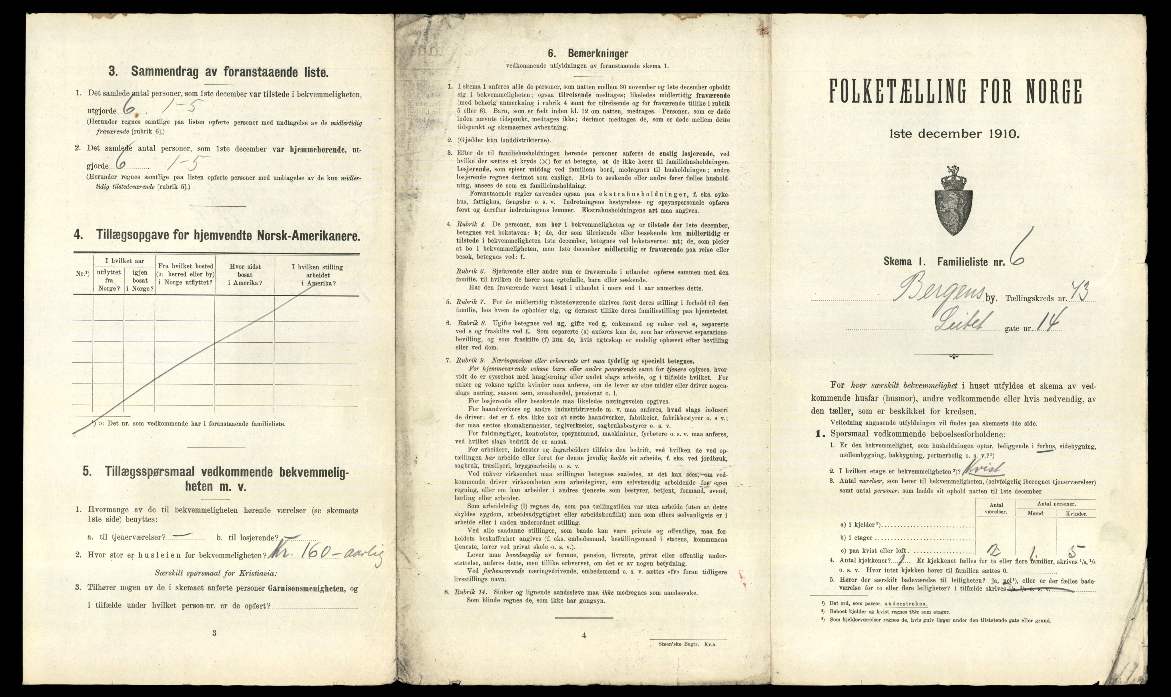 RA, 1910 census for Bergen, 1910, p. 25663