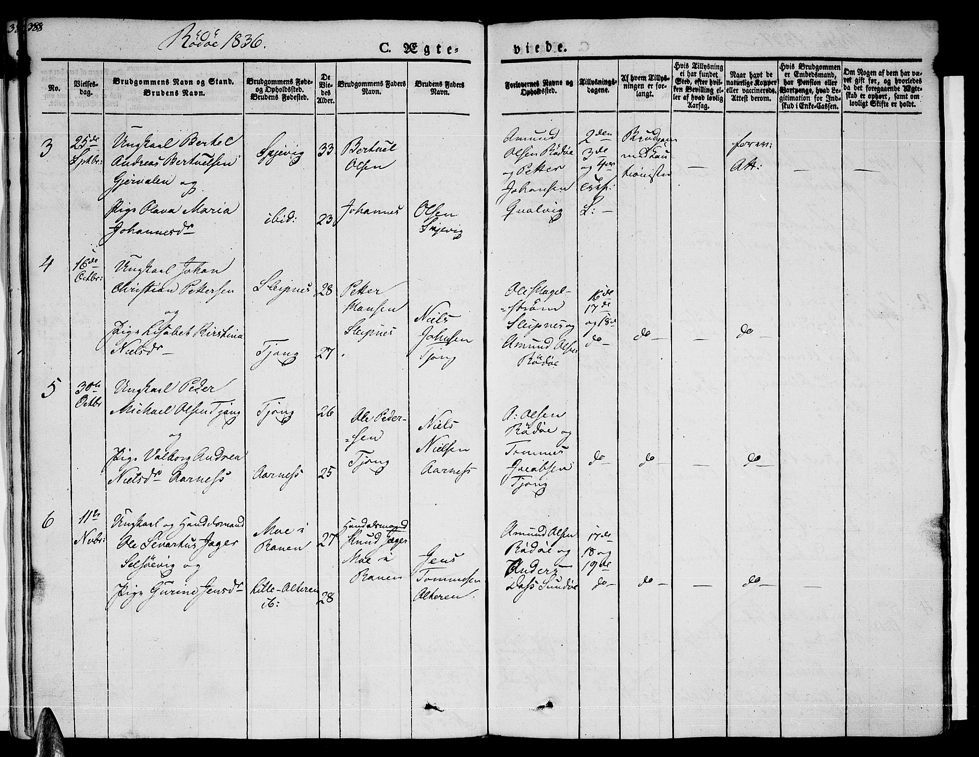 Ministerialprotokoller, klokkerbøker og fødselsregistre - Nordland, AV/SAT-A-1459/841/L0600: Parish register (official) no. 841A07 /1, 1825-1844, p. 388