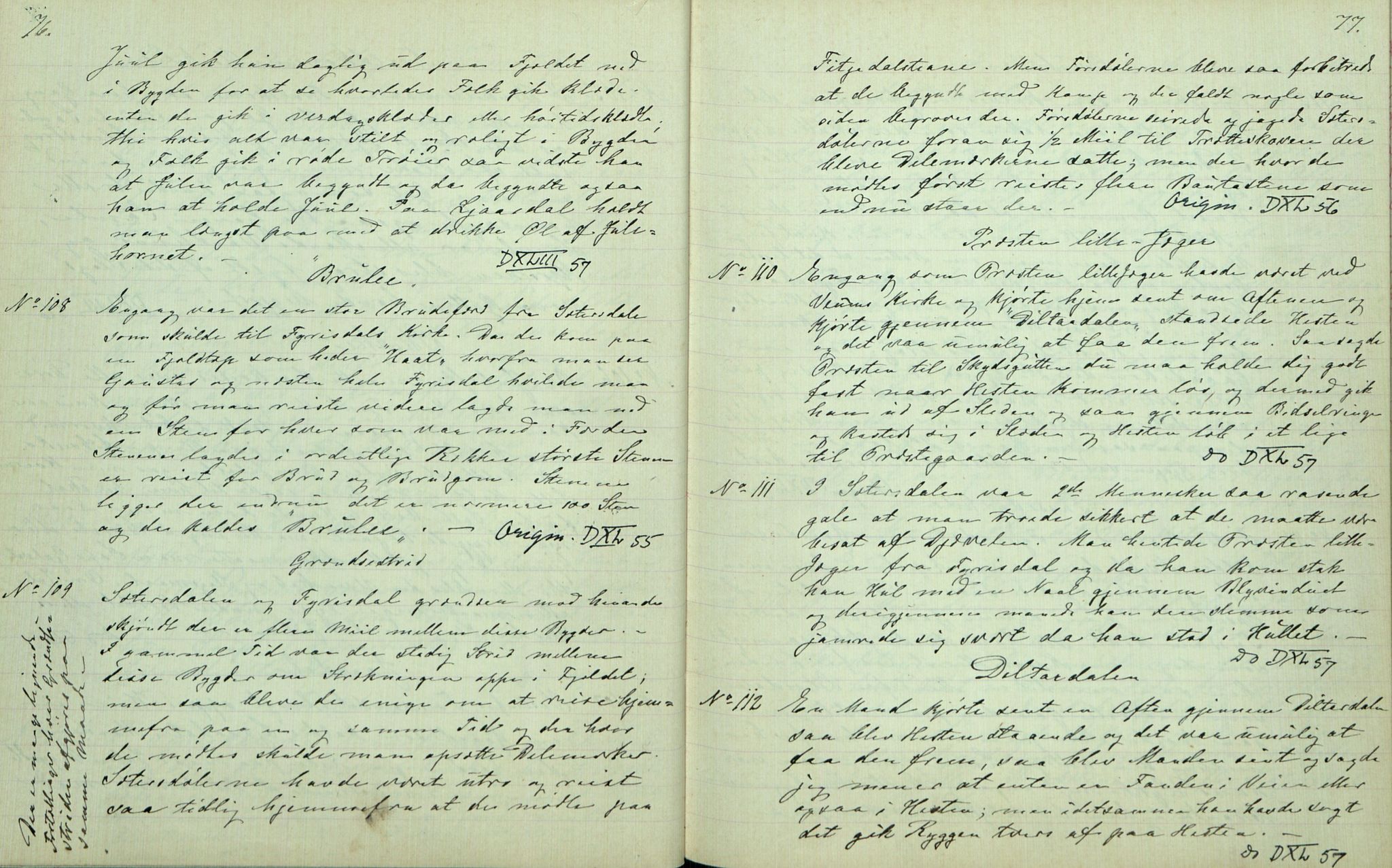 Rikard Berge, TEMU/TGM-A-1003/F/L0007/0008: 251-299 / 258 Bø. Samlet af H. N. Tvedten, 1894, p. 76-77