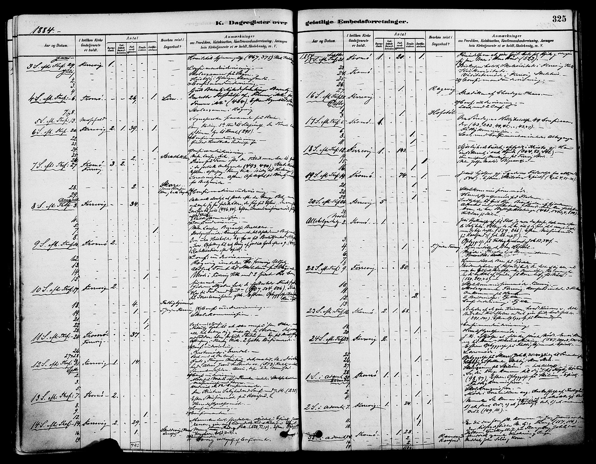 Tromøy sokneprestkontor, AV/SAK-1111-0041/F/Fa/L0009: Parish register (official) no. A 9, 1878-1896, p. 325